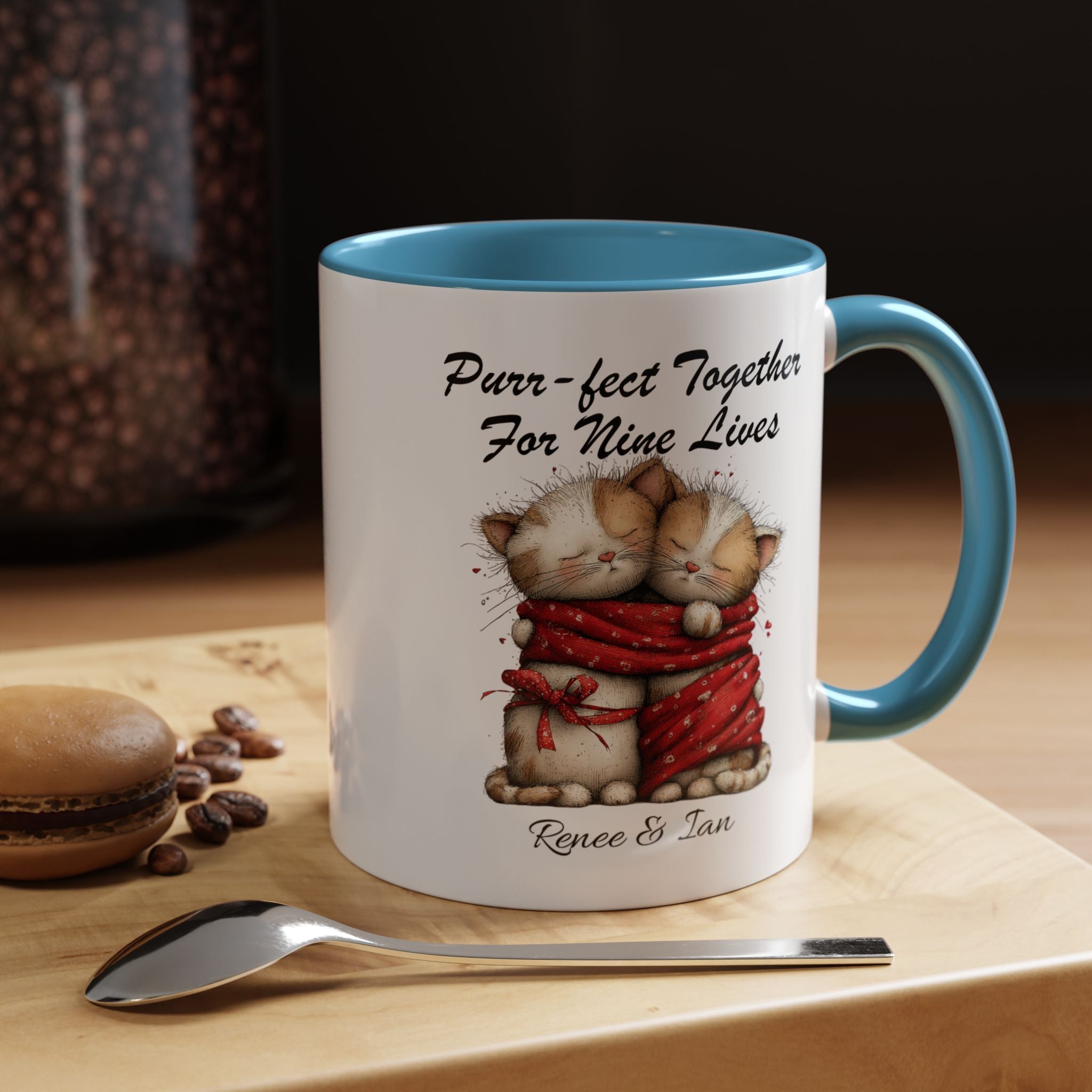 Purr fect Together For Nine Lives Mug Lifestyle Mockup | Nutty Designs