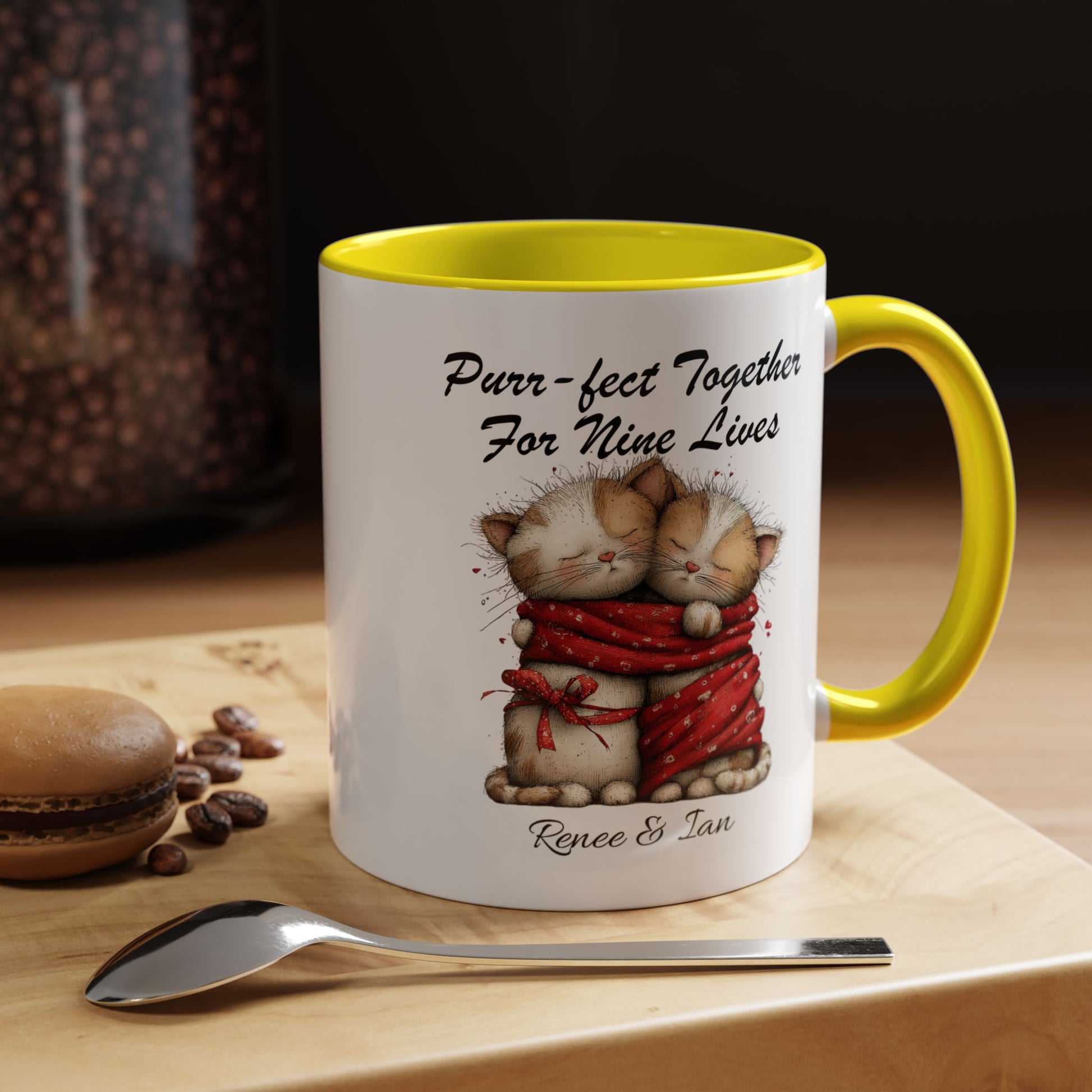 Purr fect Together For Nine Lives Mug Lifestyle Mockup | Nutty Designs