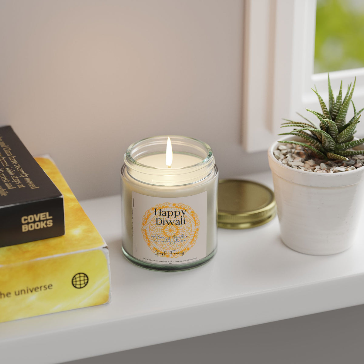 Personalized Diwali Candle – Always Together in Every Flame, Custom Family Name, 4 oz or 9 oz