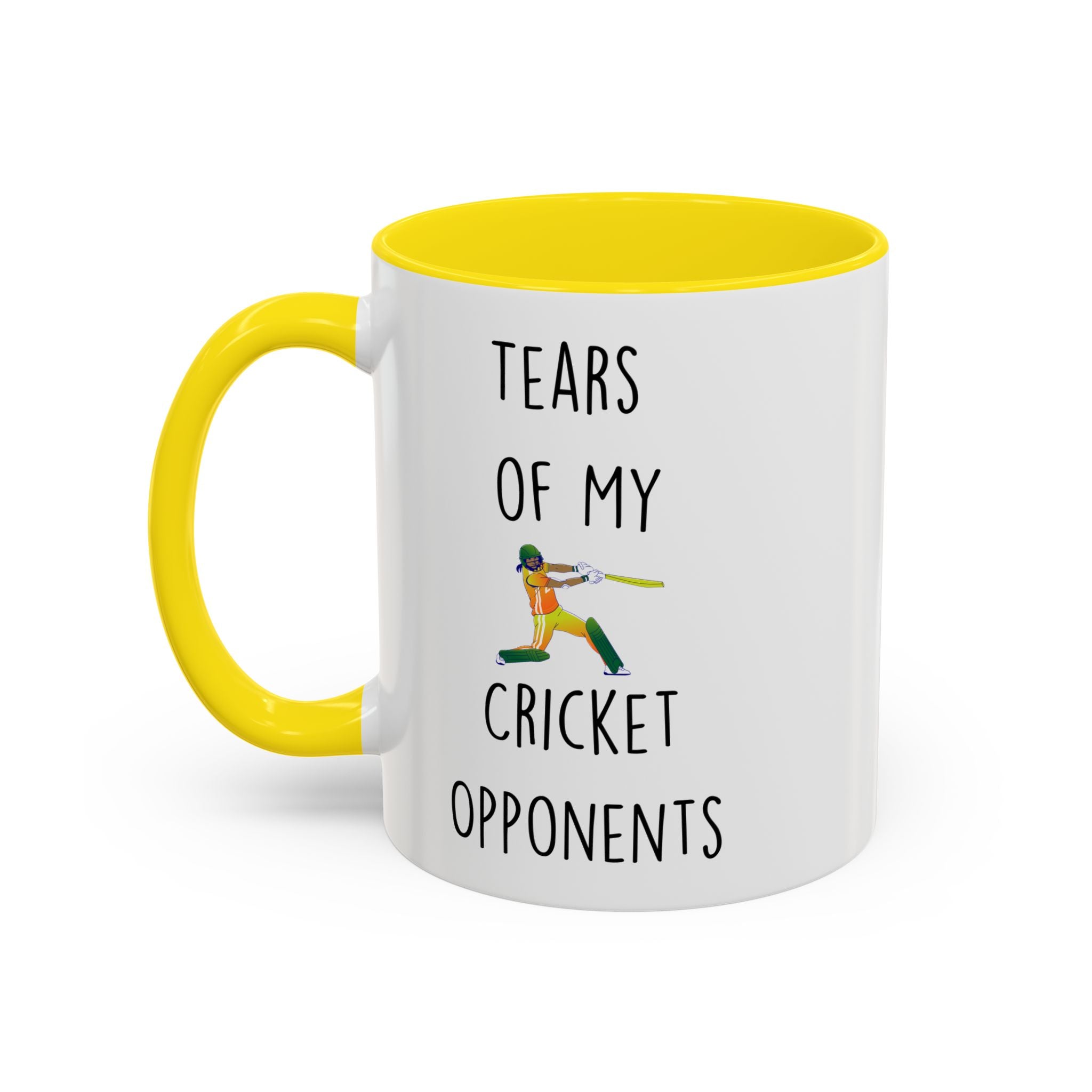 Funny Coffee Mug, Personalized Mug, Tears Of My Cricket Opponents, Accent Cup (11, 15oz), Sarcastic Mug,  Tea Coffee Cup, Gift Under 20