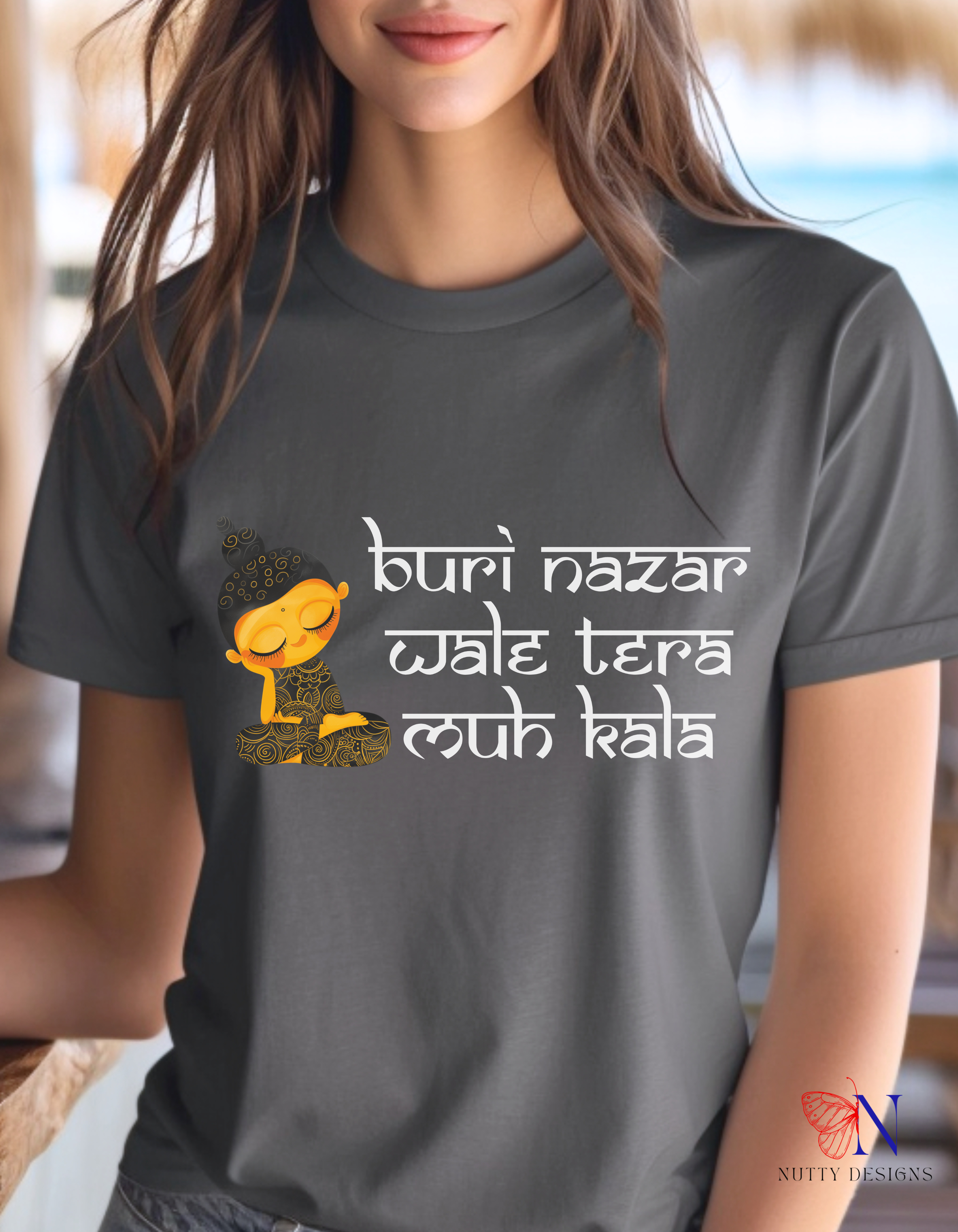 Buri Nazar Wale Tera Muh Kala T-Shirt Product Photo | Nutty Designs