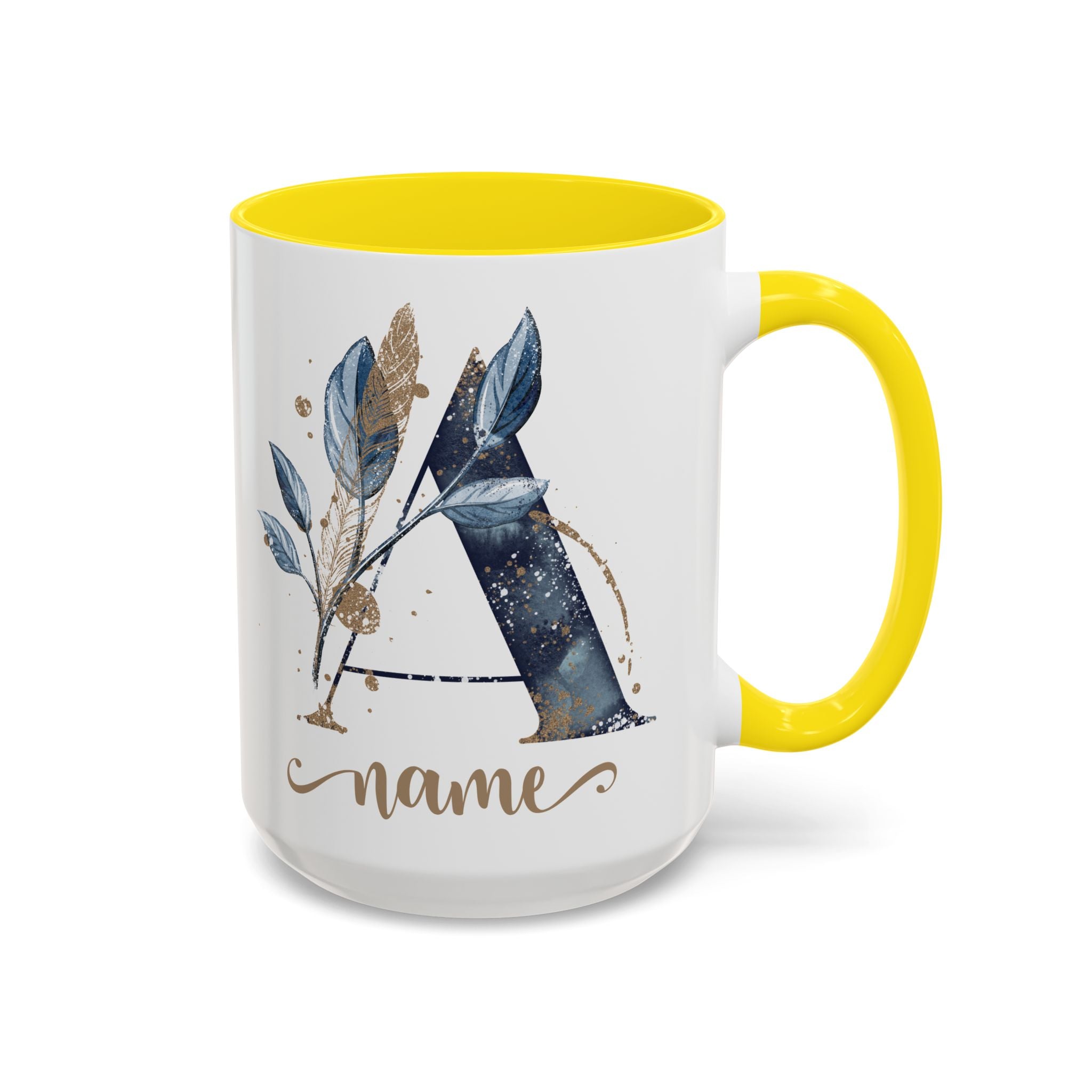 Personalized Floral Initial Coffee Mug for her, Custom Name Mug, Wedding Favor, Unique Home Décor Coffee Cup, Girlfriend Gift, Monogram Mug