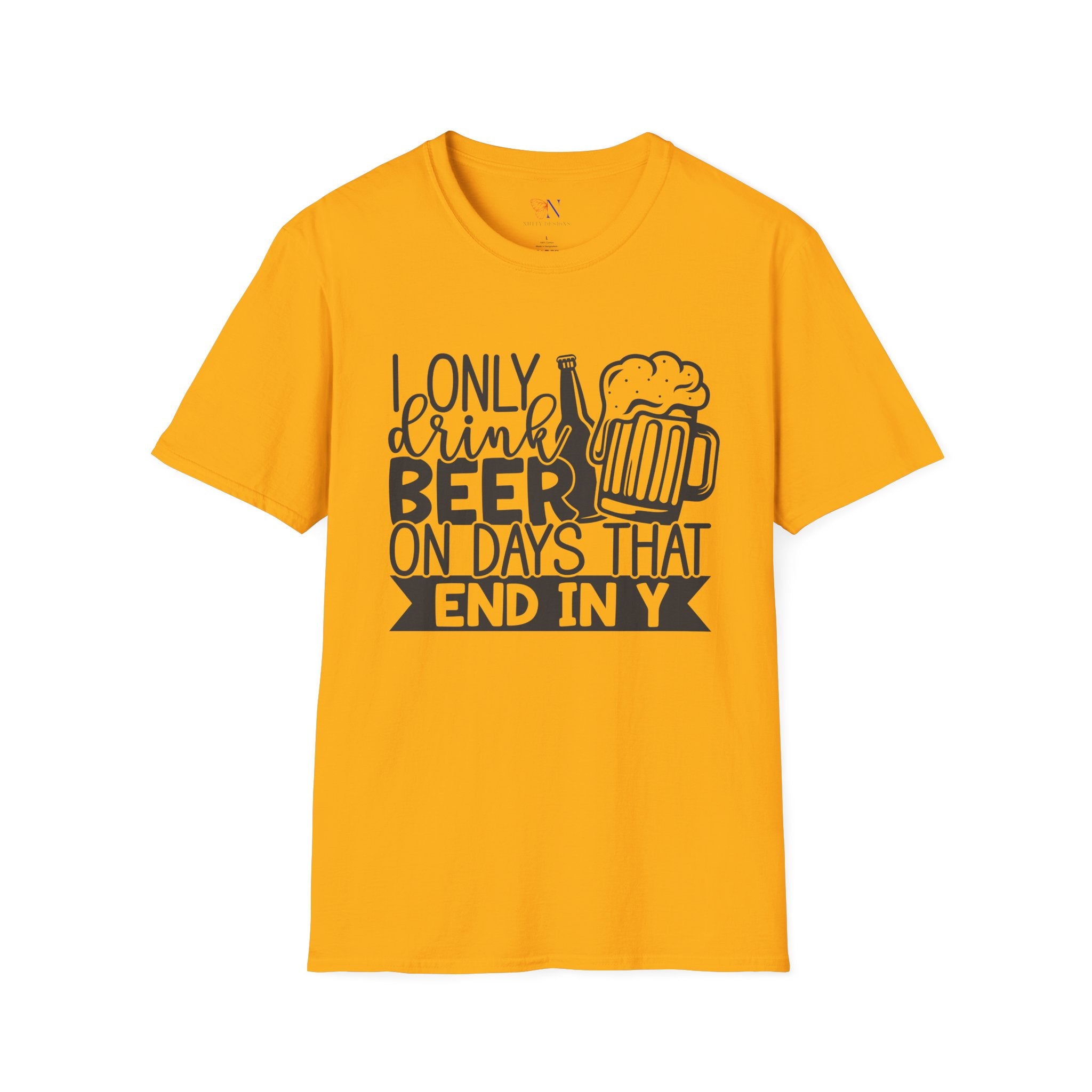 Beer Lover Unisex T-Shirt, Funny Day-Ending Beer Drinking Tee, Softstyle Beer Drinker Shirt, Beer Enthusiast Gift Top, Beer Day Tshirt