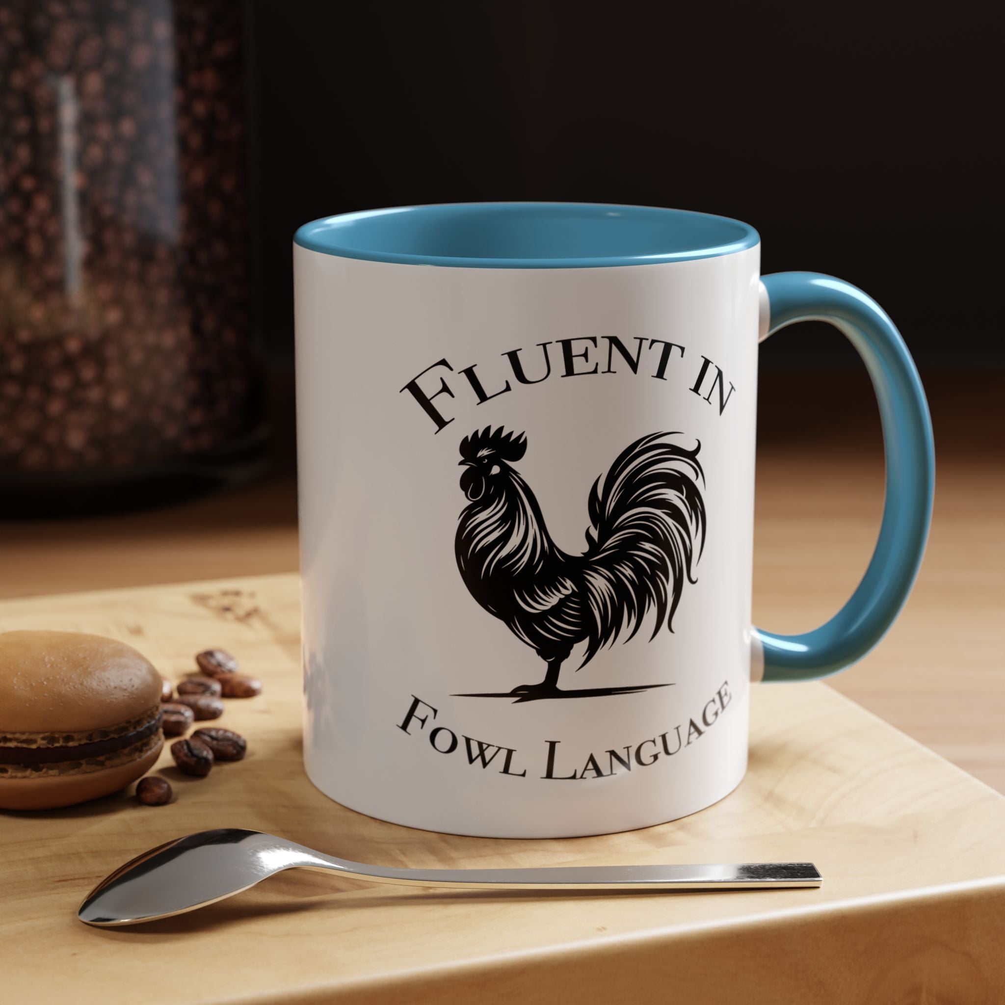 Funny Coffee Mug, Personalized Mug, Fluent In Fowl Language Accent Cup (11, 15oz), Gift Under 20, White Elephant gift