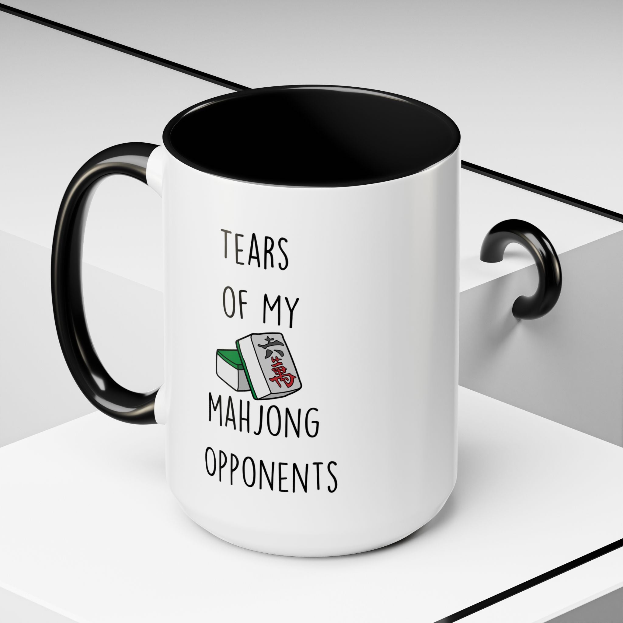 Funny Coffee Mug, Personalized Mug, Tears Of My Mahjong Opponents, Accent Cup (11, 15oz), Sarcastic Mug,  Tea Coffee Cup, Gift Under 20