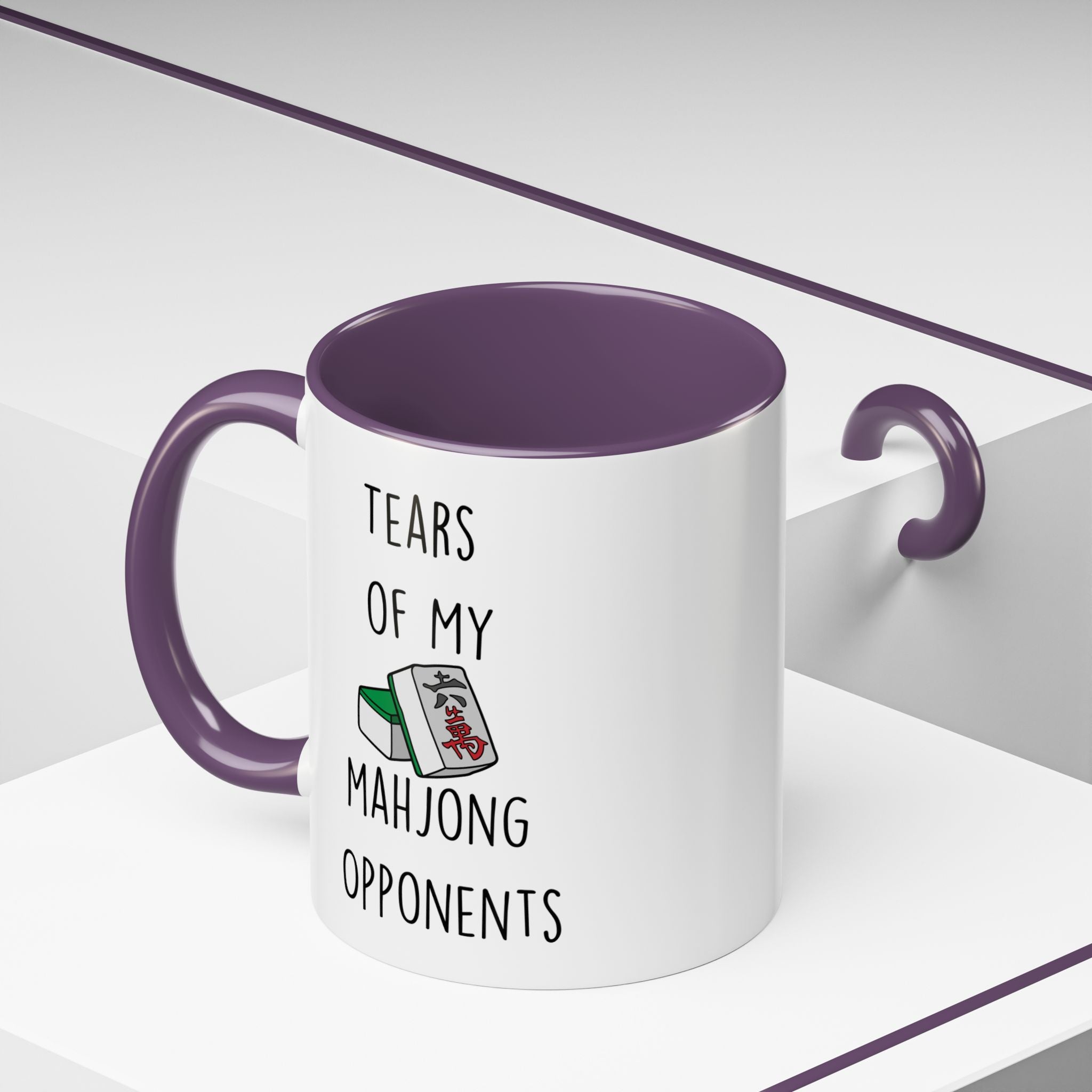 Funny Coffee Mug, Personalized Mug, Tears Of My Mahjong Opponents, Accent Cup (11, 15oz), Sarcastic Mug,  Tea Coffee Cup, Gift Under 20