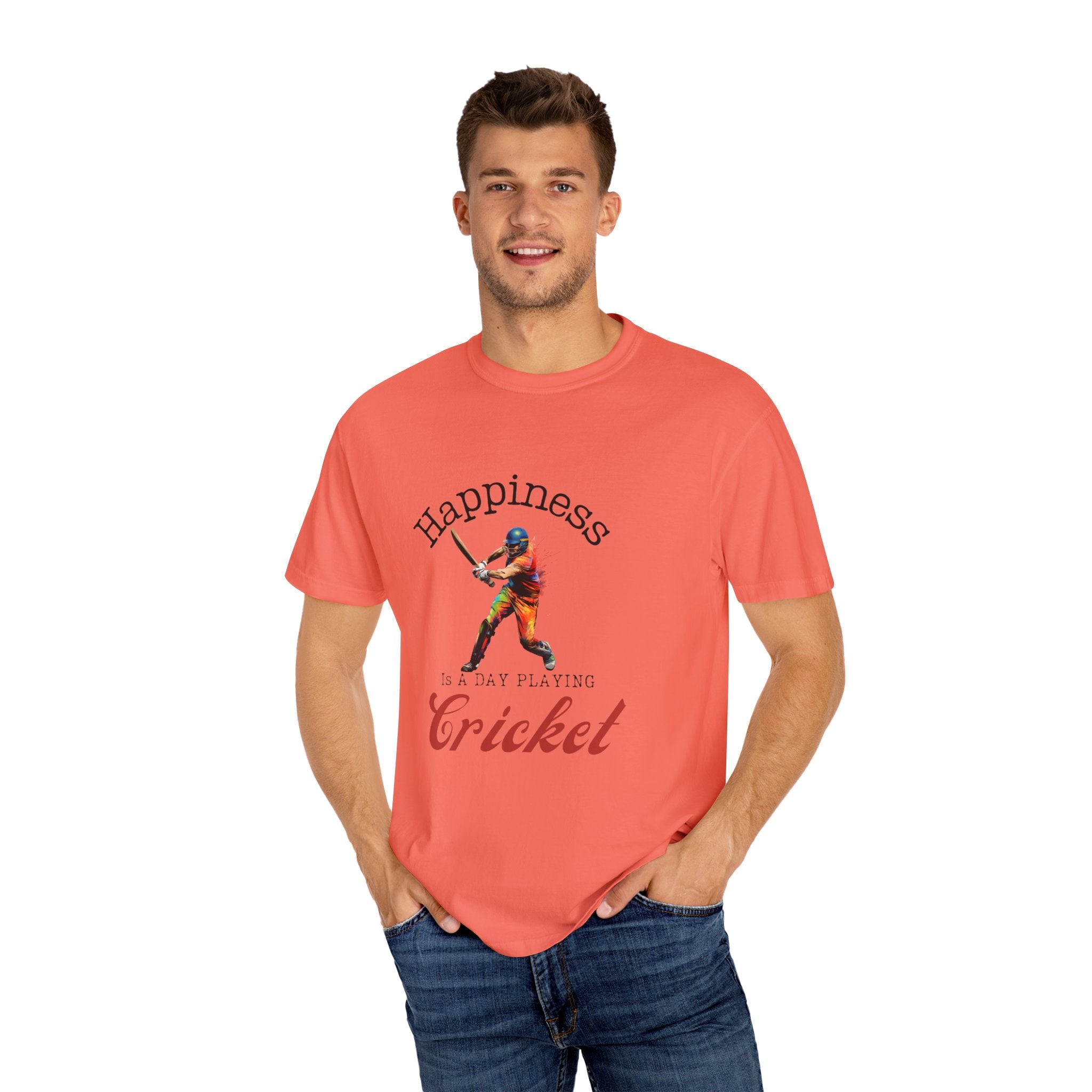 Happiness Is A Day Playing Cricket, unique desi style cricket lover gift tshirt, IPL/T20 world cup tees Unisex T-shirt
