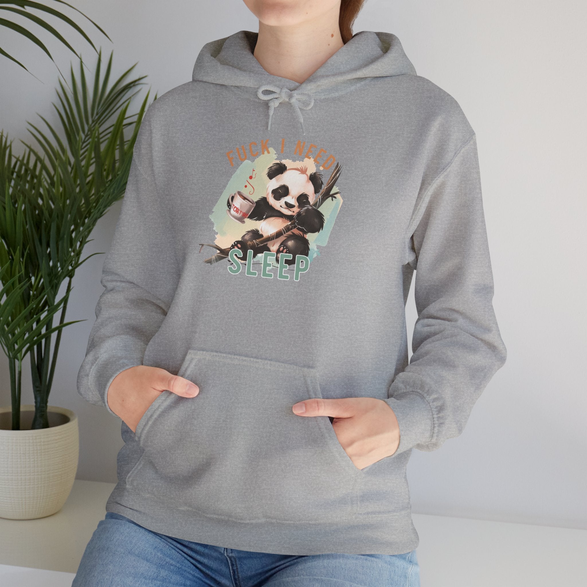 Sleep-Deprived Panda Hoodie – Funny "Fuck I Need Sleep" Graphic Sweatshirt