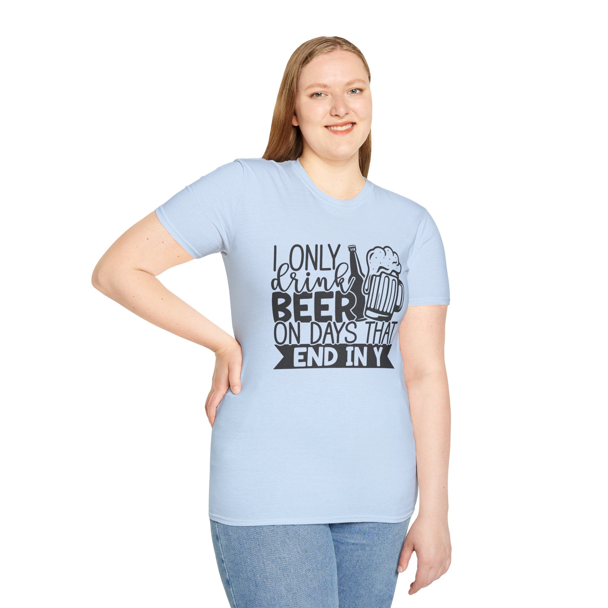 Beer Lover Unisex T-Shirt, Funny Day-Ending Beer Drinking Tee, Softstyle Beer Drinker Shirt, Beer Enthusiast Gift Top, Beer Day Tshirt