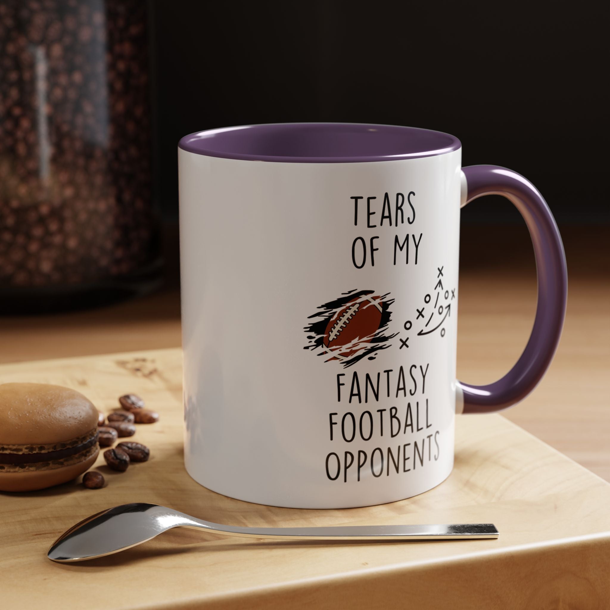 Funny Coffee Mug, Personalized Mug, Tears Of My Fantasy Football Opponents, Accent Cup (11, 15oz), Sarcastic Mug,  Tea Cup, Gift Under 20