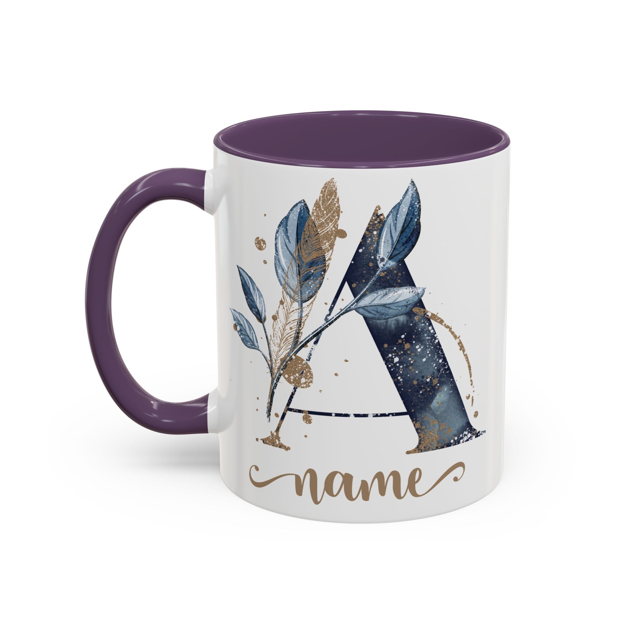 Personalized Floral Initial Coffee Mug for her, Custom Name Mug, Wedding Favor, Unique Home Décor Coffee Cup, Girlfriend Gift, Monogram Mug