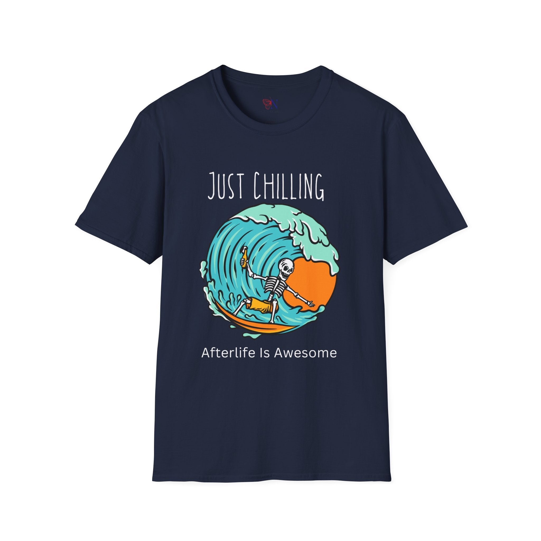 Just Chilling Afterlife Unisex Softstyle T-Shirt, Comfortable Tee, Funny Graphic Shirt, Relaxation Top, Casual Wear