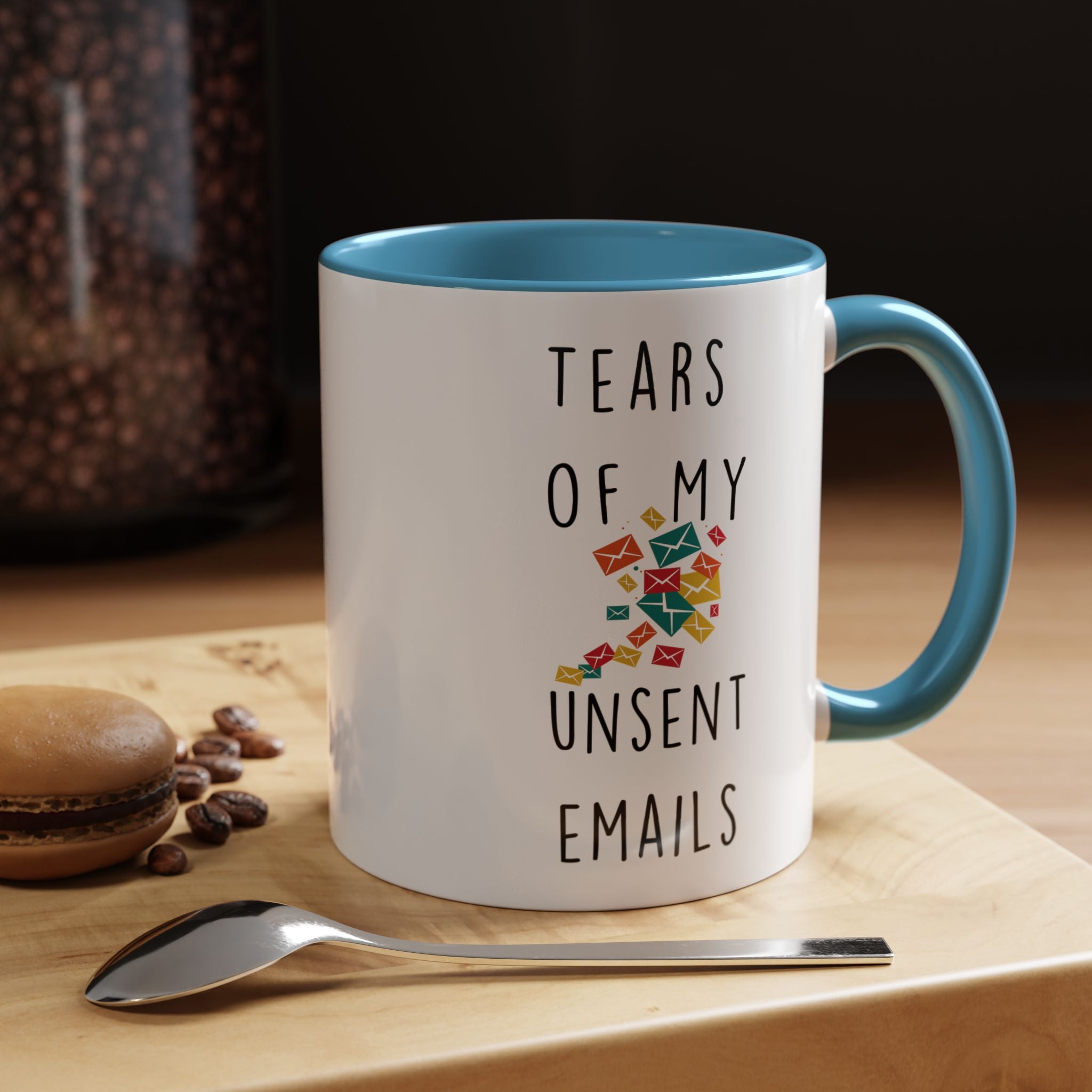 Funny Coffee Mug, Personalized Mug, Tears Of My Unsent Emails, Accent Cup (11, 15oz), Sarcastic Mug,  Tea Coffee Cup, Gift Under 20
