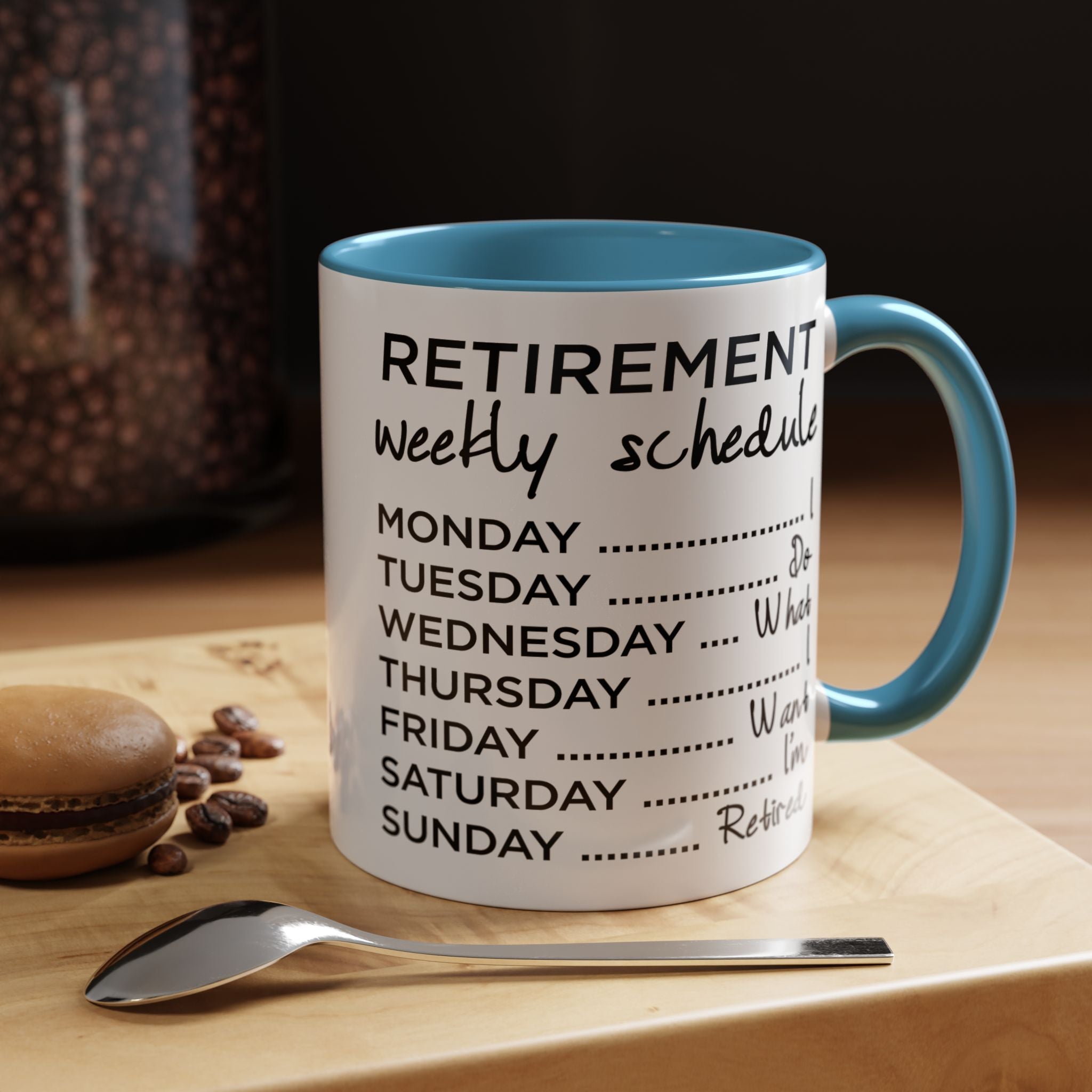 Funny Coffee Mug, Personalized Mug, Nurse Retirement Schedule Do Whatever Fuck I want to do Accent Cup (11, 15oz), Gift Under 20