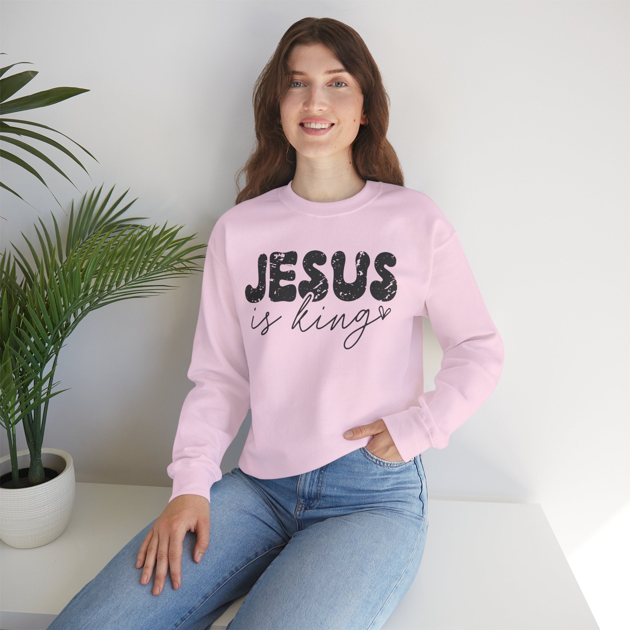Christian Jesus Is King Crewneck Sweatshirt, Religious Christian Faith Jumper, Unisex Sweatshirts, Christian Apparel, Religious Top, King of