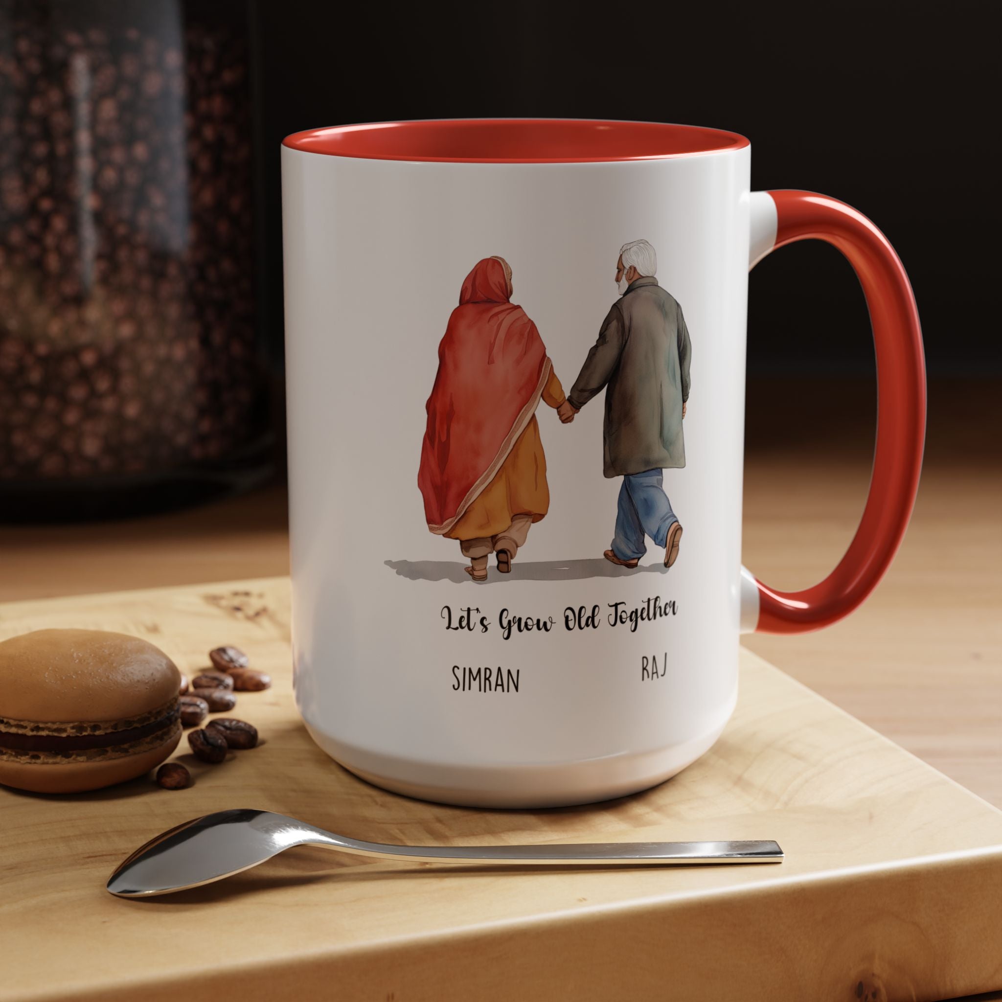 Funny Coffee Mug, Personalized Mug, Let's Grow Old Together Indian Couple Cup 11/15oz, Anniversary, Valentines, Wedding, Romantic Him her