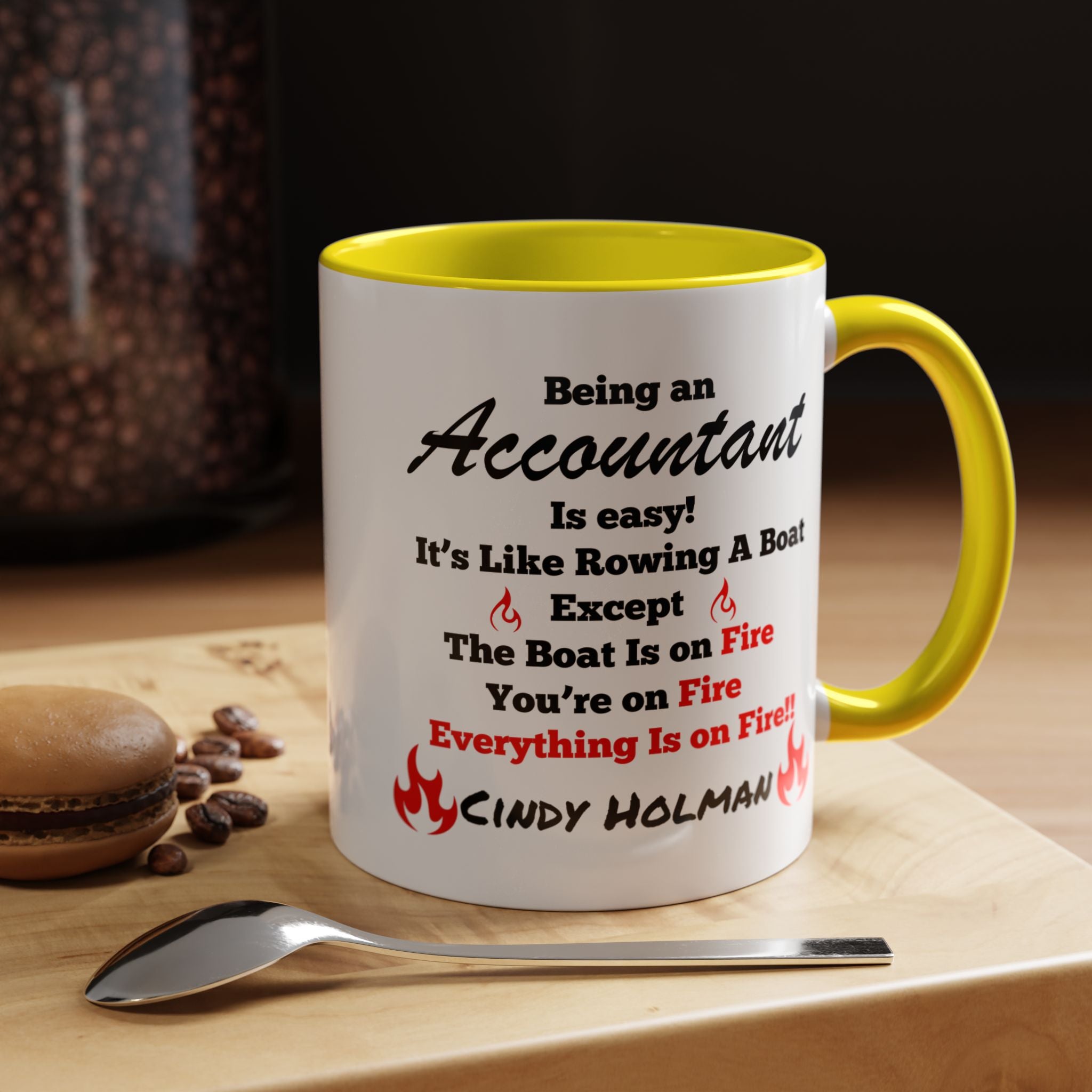 Being An Accountant Is Easy Accent Coffee Mug (11, 15oz), Funny Work Mug, Personalized Mug, Gift For Coworker, Team Building Merch