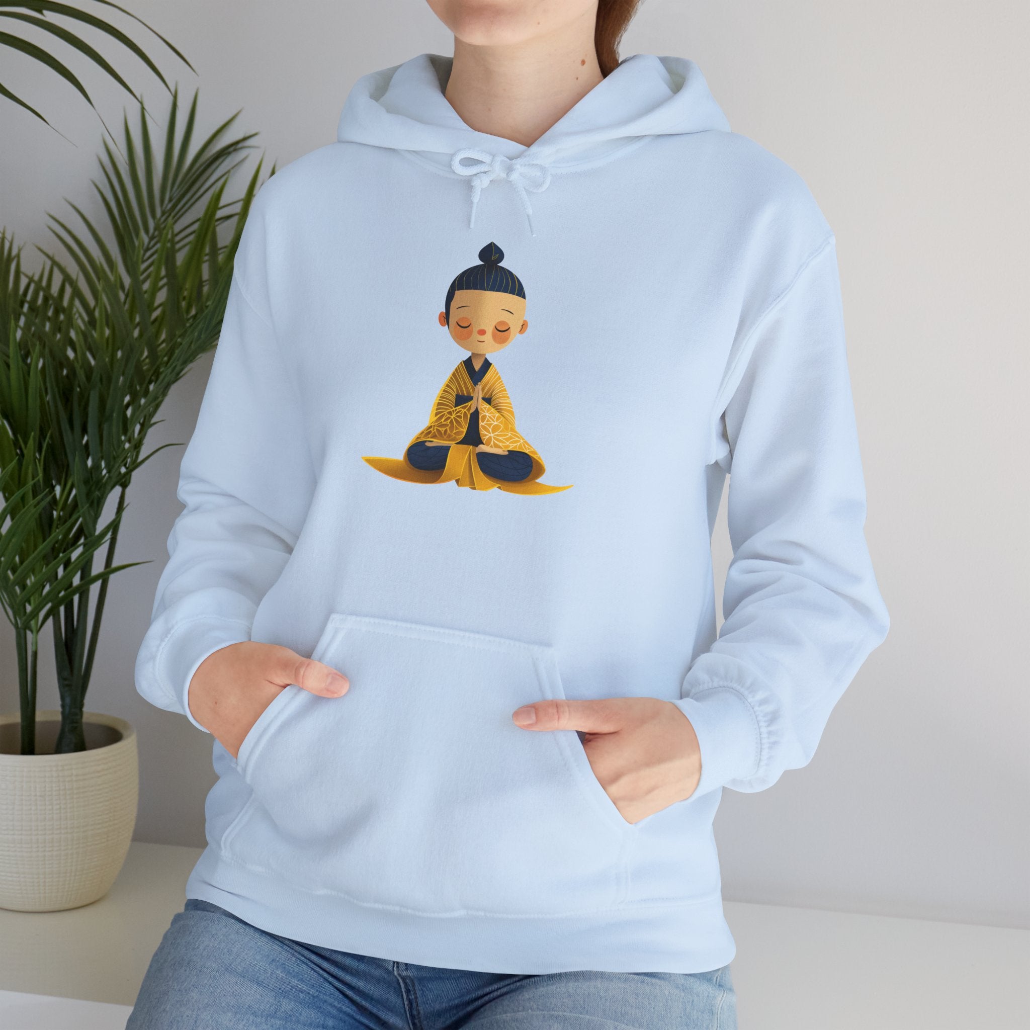 Meditating Monk Hoodie — Cute Zen Buddhism Sweatshirt