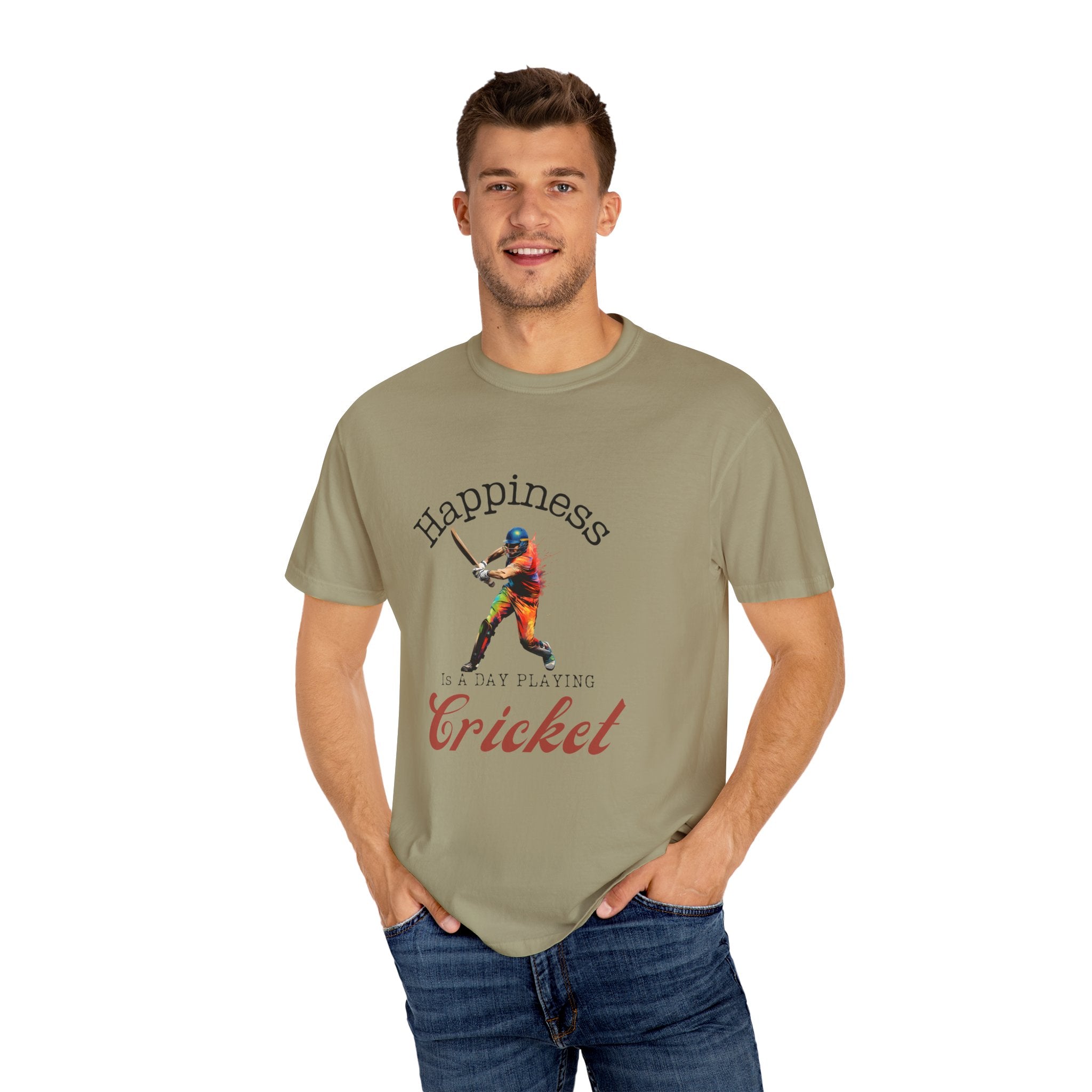 Happiness Is A Day Playing Cricket, unique desi style cricket lover gift tshirt, IPL/T20 world cup tees Unisex T-shirt