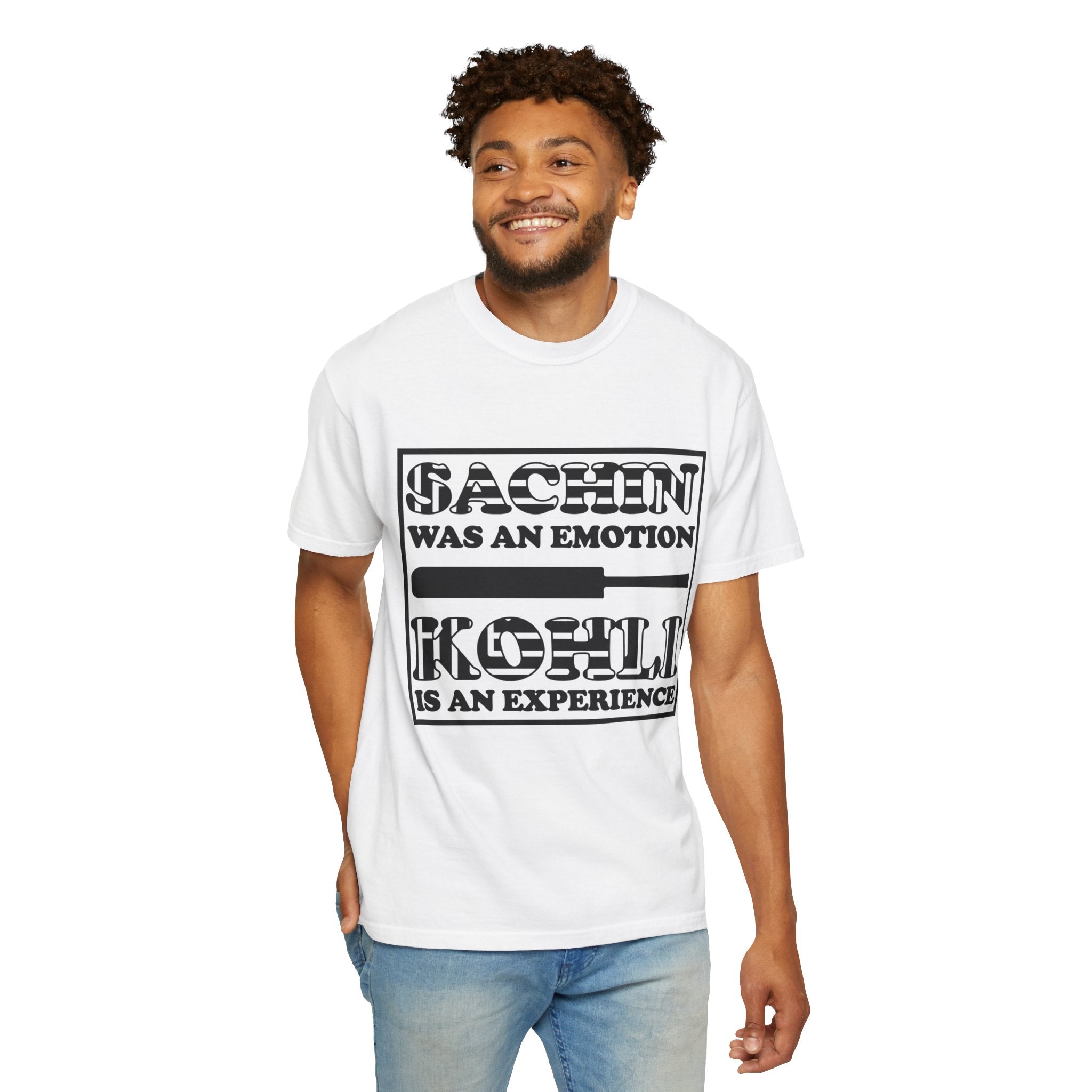 Sachin Was An Emotion, Kholi Is An Experience, unique Desi funny Cricket lover gift tshirt, IPL/T20 world cup tees Unisex T-shirt