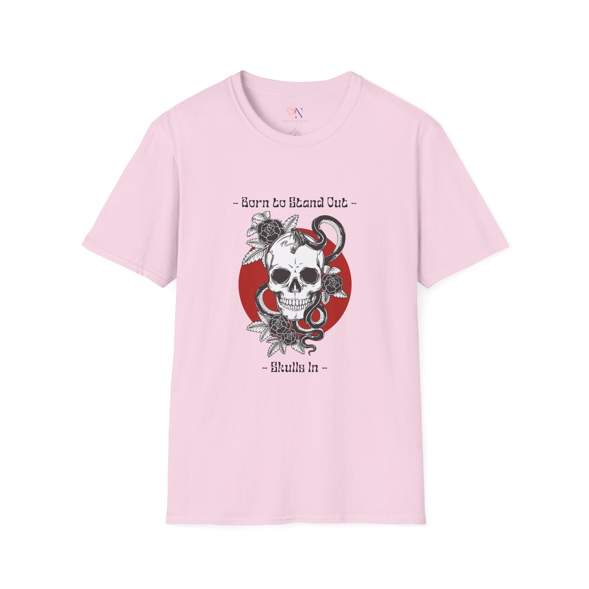 Born To Stand Out Skulls In t-shirt