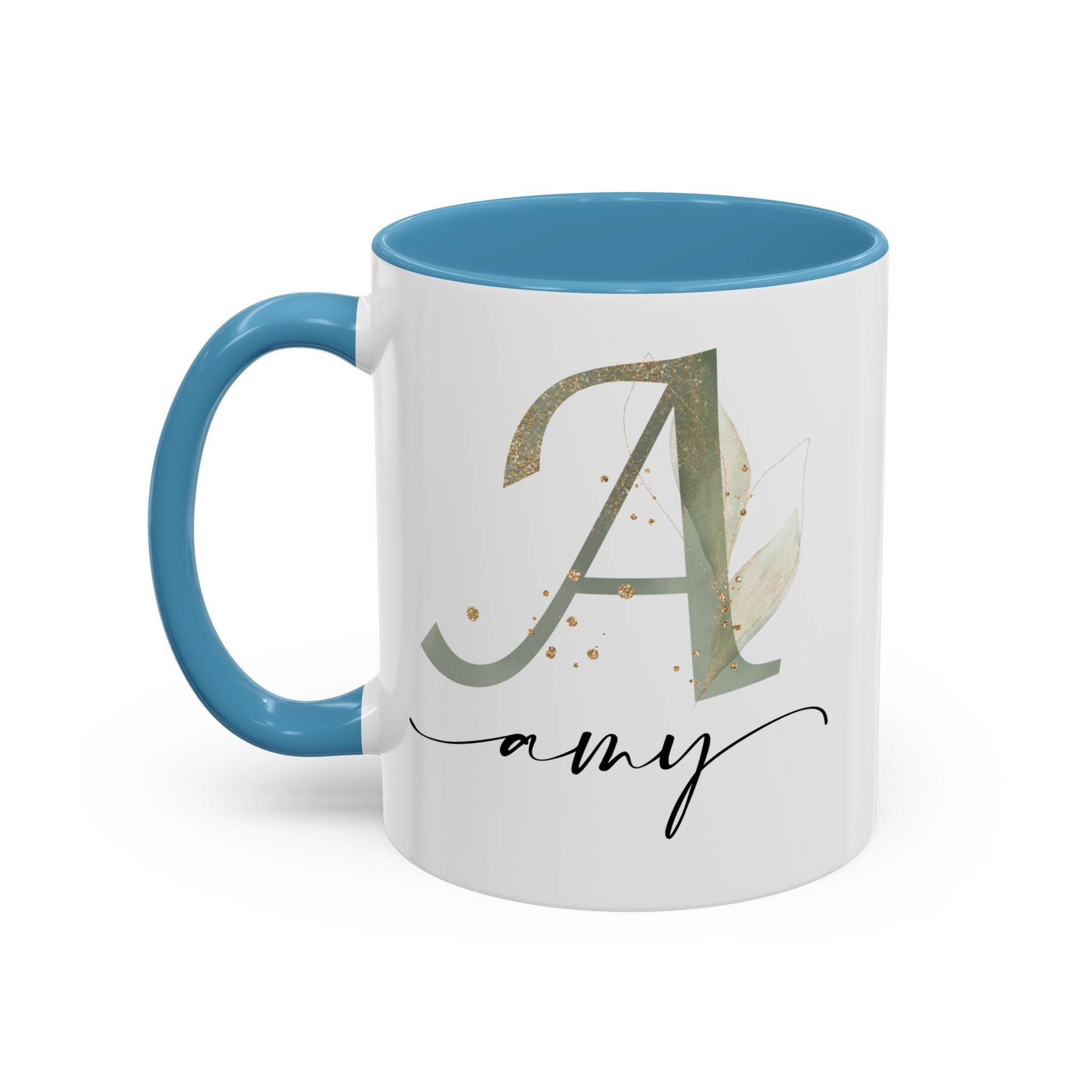 Personalized Floral Initial Coffee Mug for her, Custom Name Mug, Wedding Favor, Unique Home Décor Coffee Cup, Girlfriend Gift, Monogram Mug