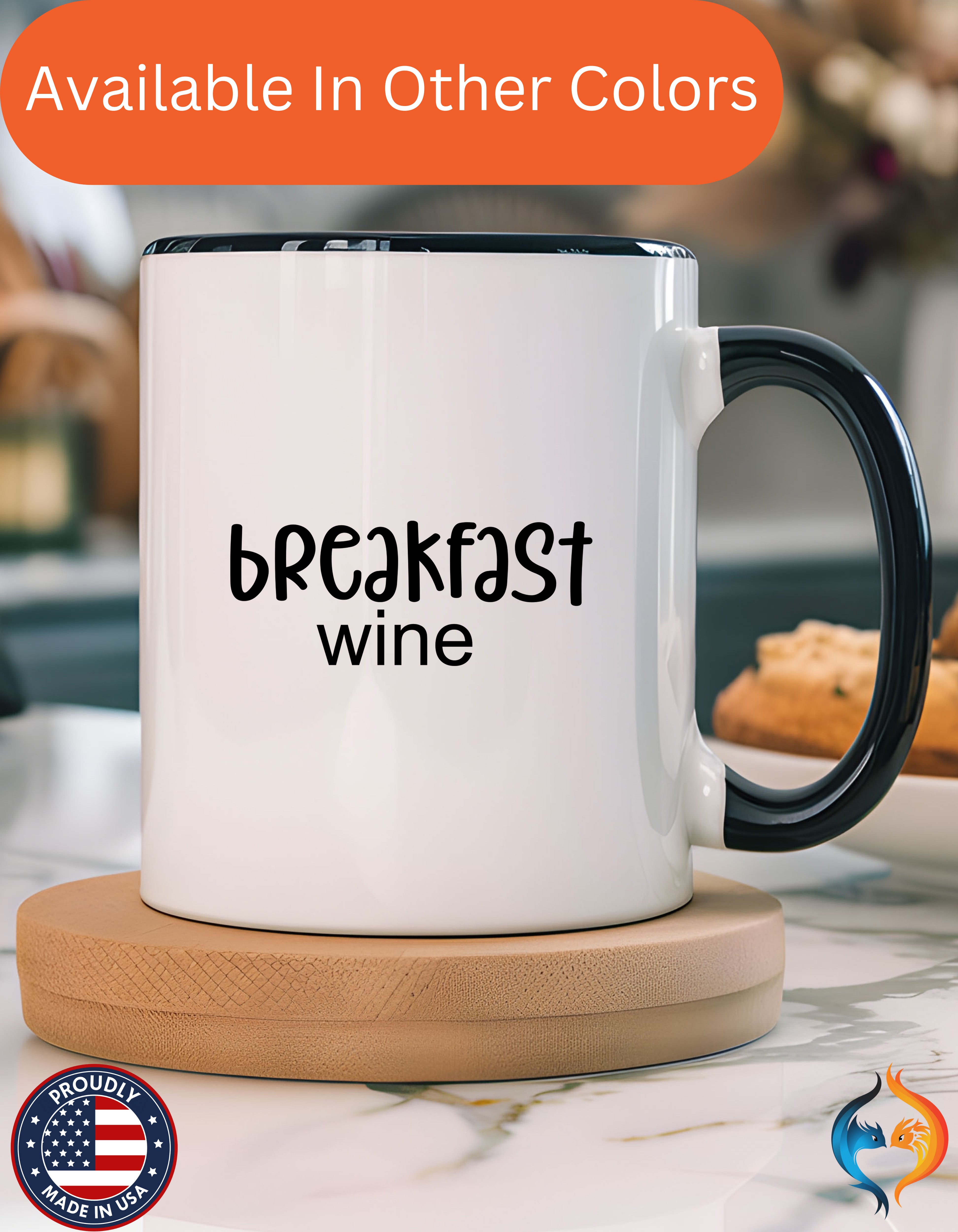 Breakfast Wine Mug Lifestyle Mockup | Nutty Designs