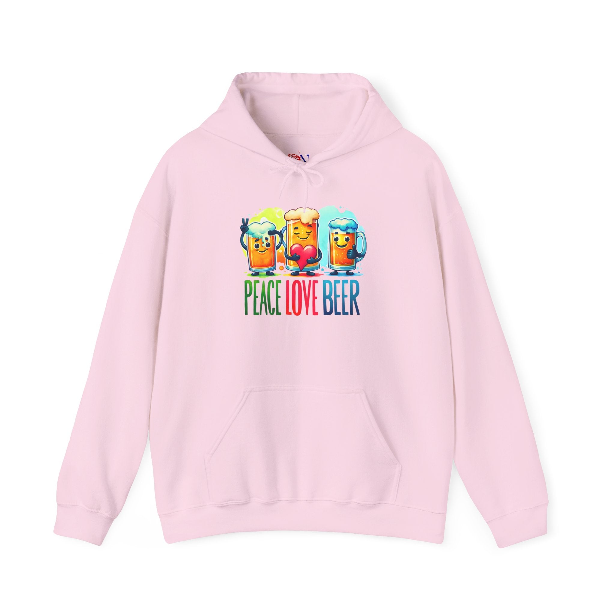 Peace Love Beer Hoodie - Colorful Cute Beer Glasses Graphic Sweatshirt