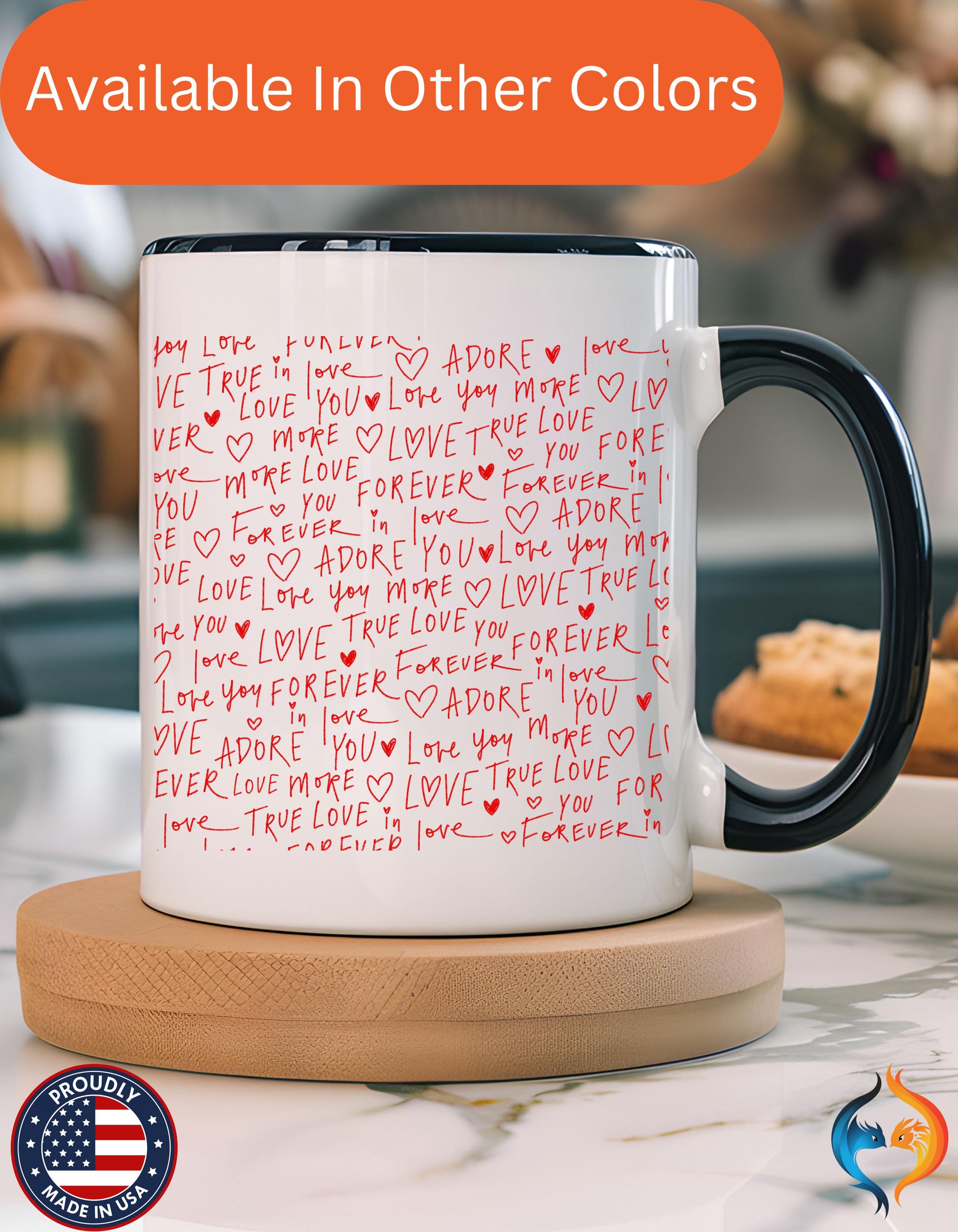 Personalized Mug for Couples | Love Wall Romantic 11/15oz Accent Cup | Perfect Anniversary & Valentine's Day Gift