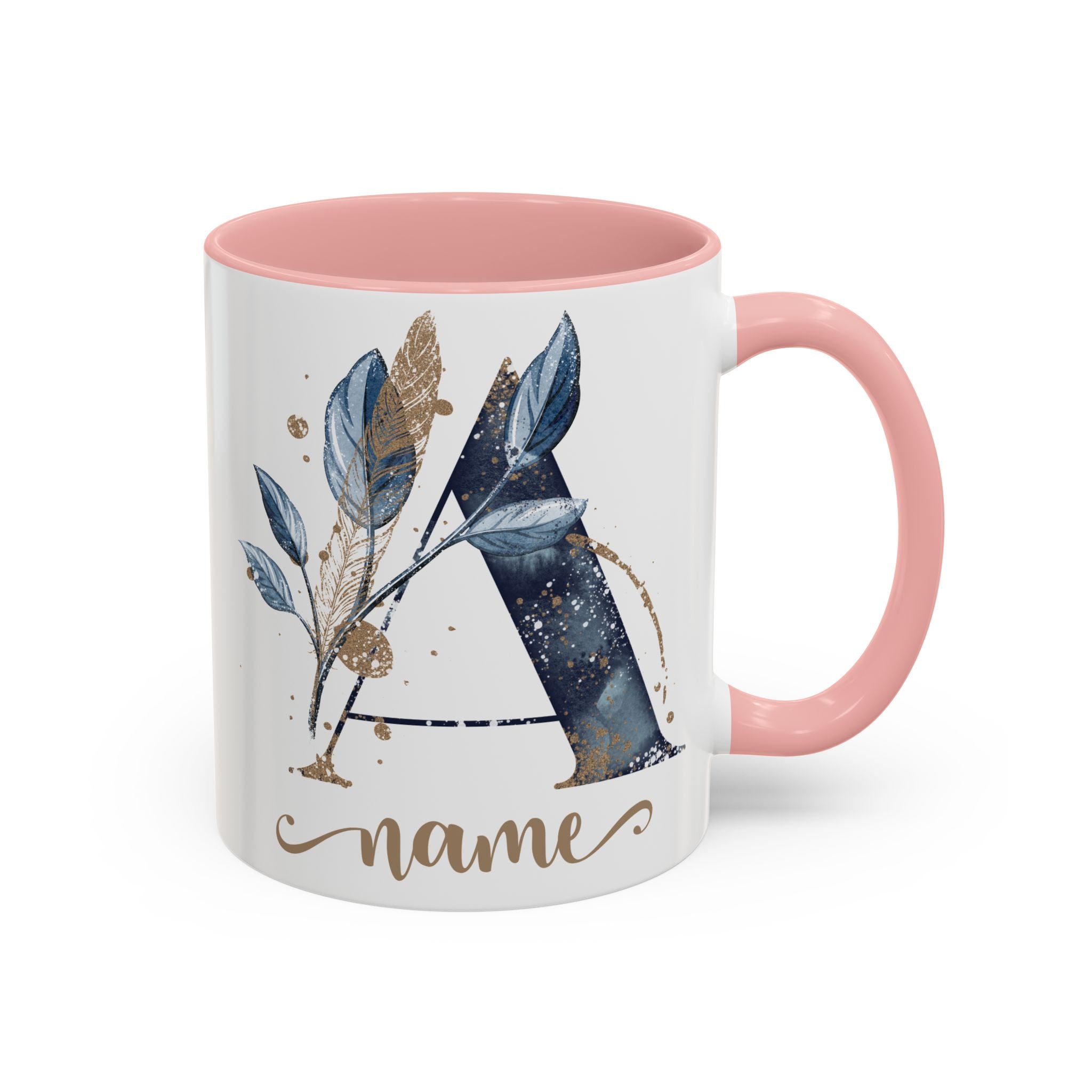 Personalized Floral Initial Coffee Mug for her, Custom Name Mug, Wedding Favor, Unique Home Décor Coffee Cup, Girlfriend Gift, Monogram Mug