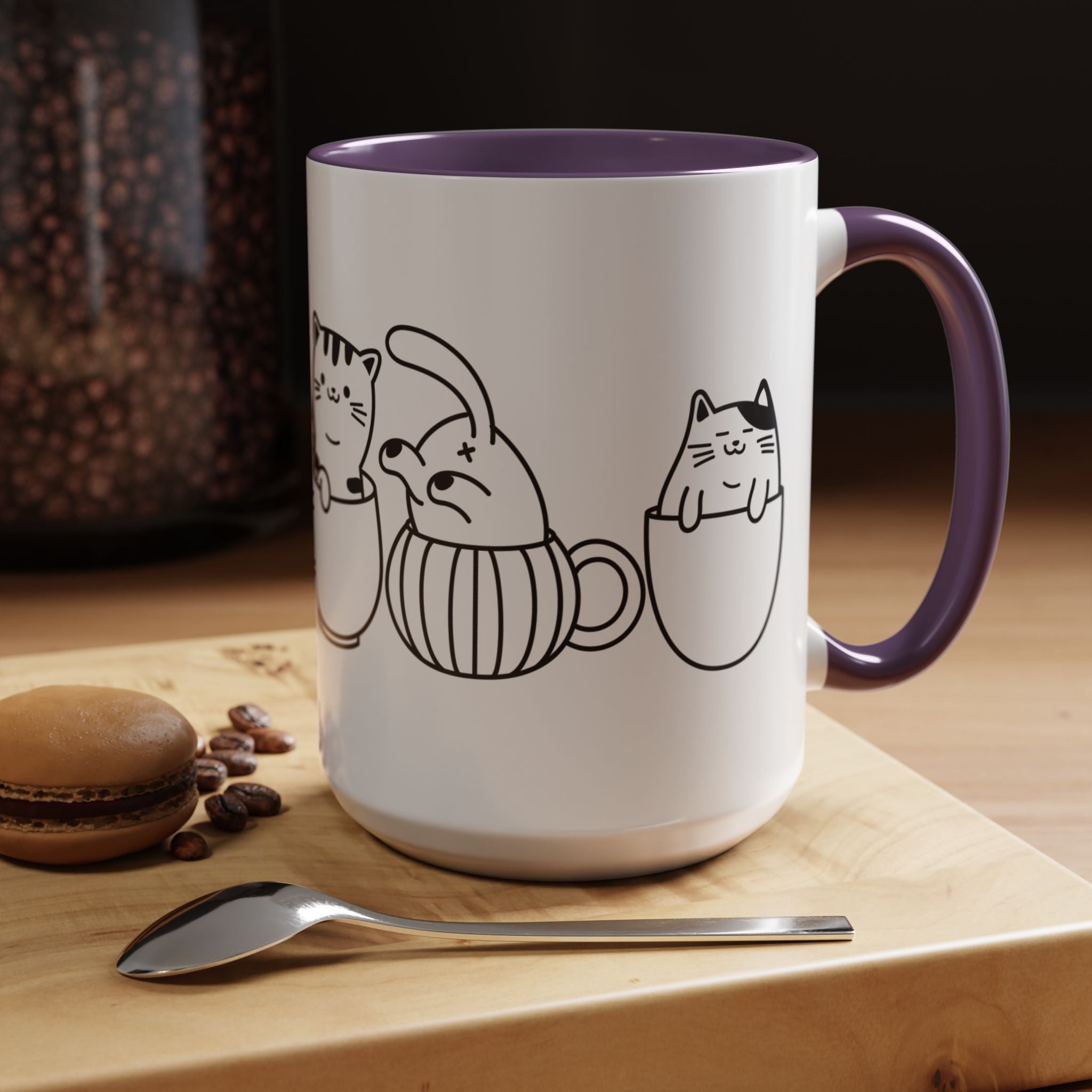 Funny Coffee Mug, Personalized Mug, Cup Full Of Cats Accent Coffee Cup (11, 15oz), Gift Under 20, White Elephant, Cat & pet lover gift