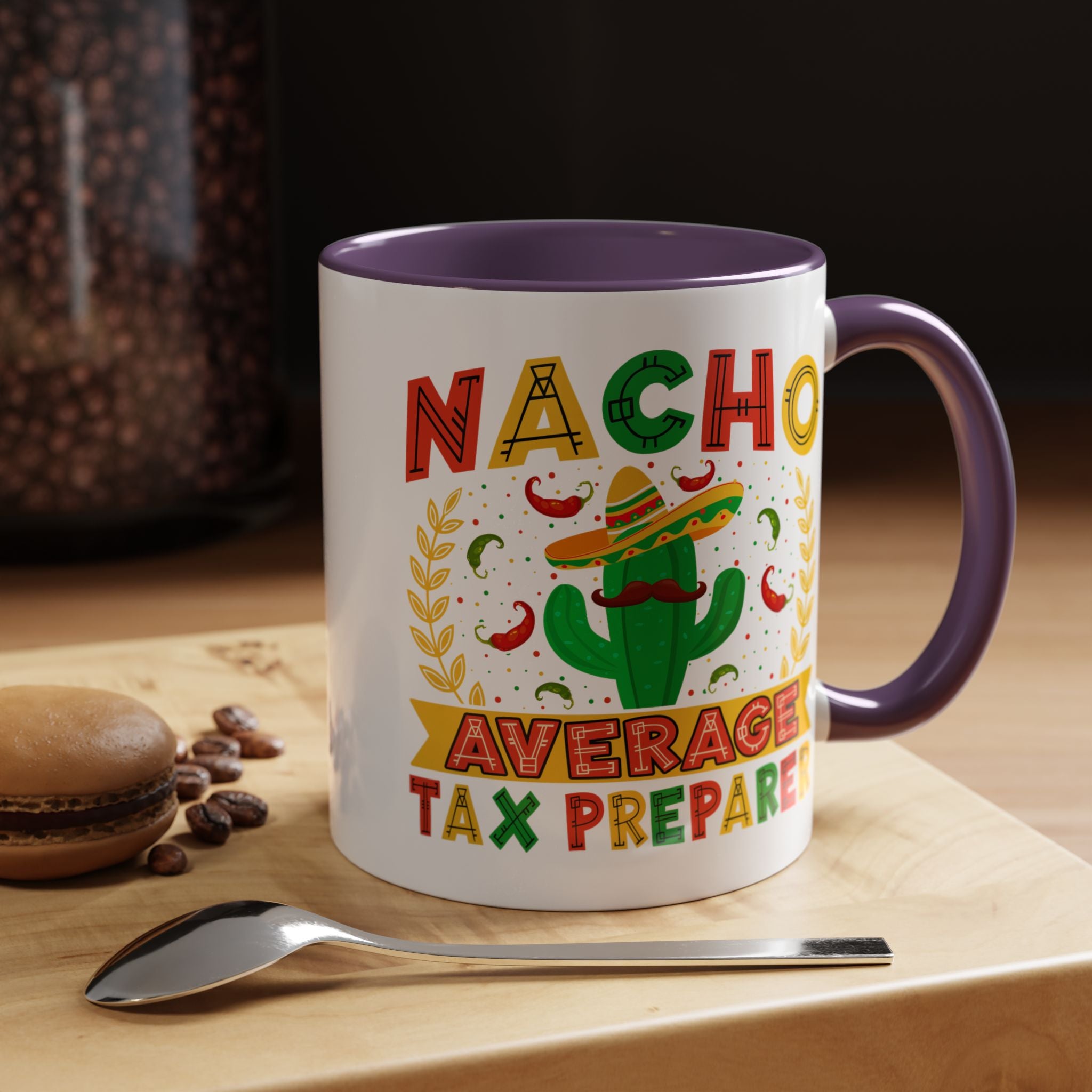 Funny Coffee Mug, Personalized Mug, Nacho Average Tax Preparer, Biking Lover Accent Cup (11, 15oz), Gift Under 20, White Elephant gift
