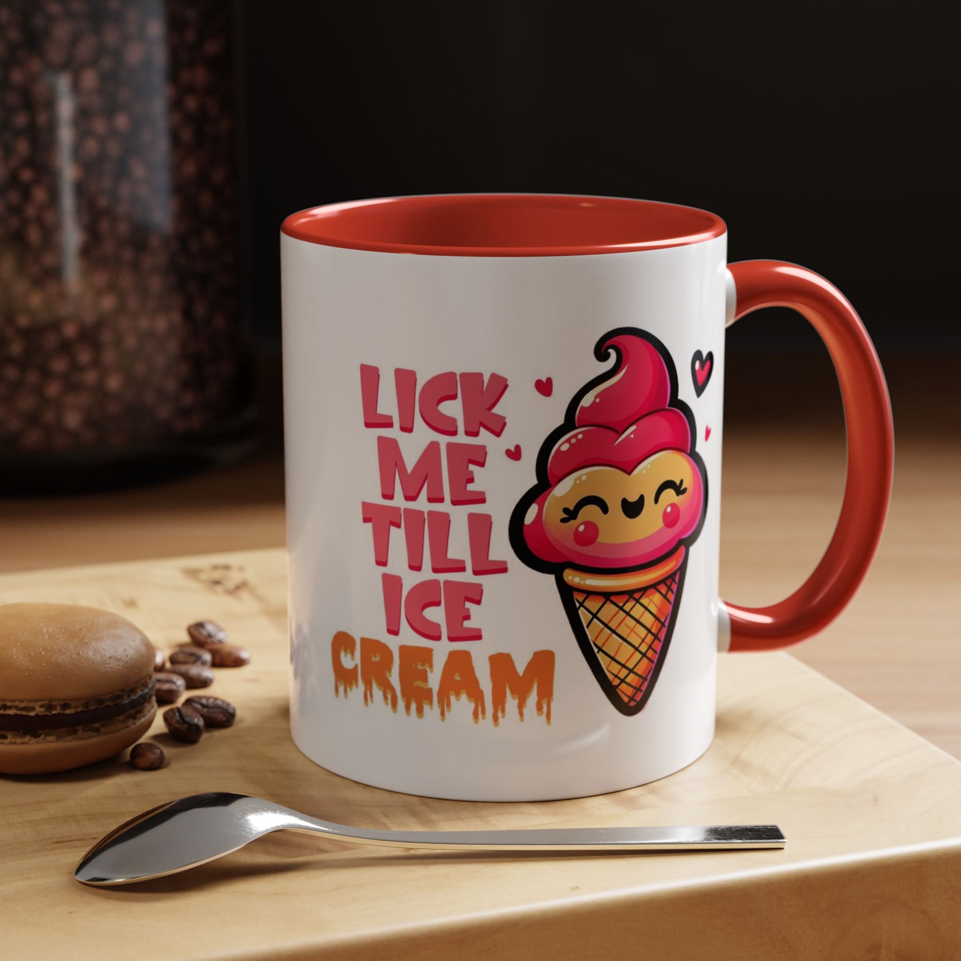 Lick Me Till Ice Cream Mug Lifestyle Mockup | Nutty Designs