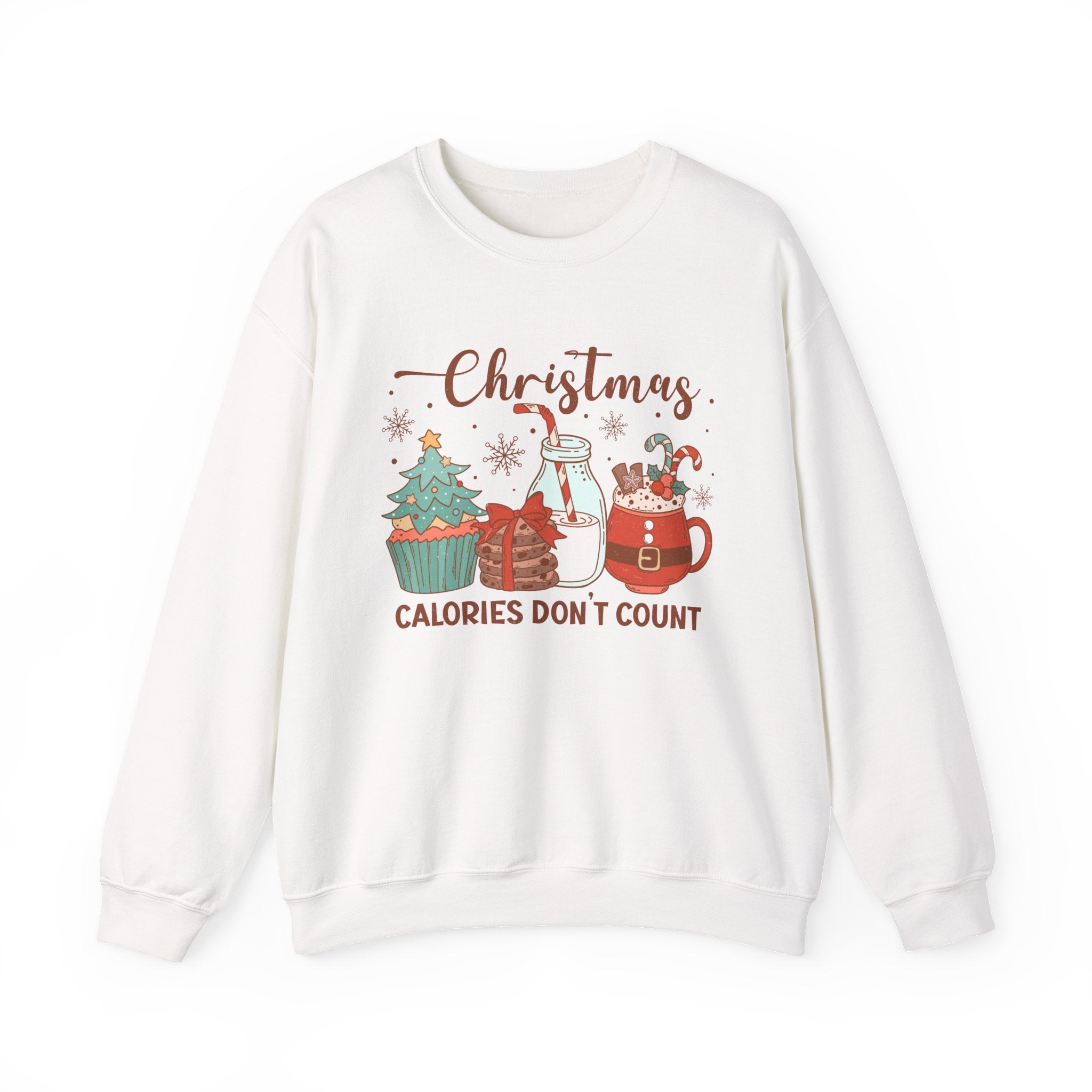 Christmas Calories Dont Count Sweatshirt, Holiday Funny Jumper, Xmas Crewneck Top, Festive Winter Apparel, Gift for Food Lovers, Novelty