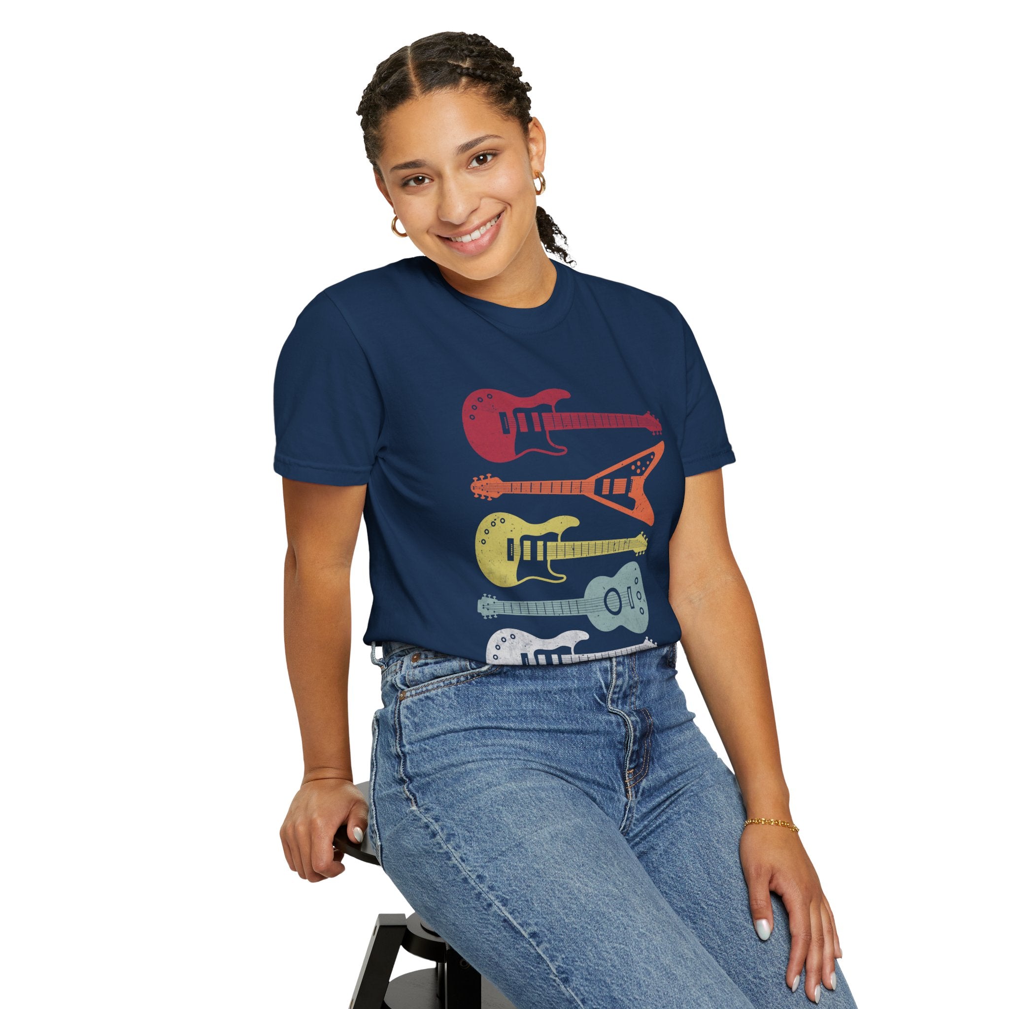 Retro Guitar T-shirt — Calm Positive Healing Music Vibes