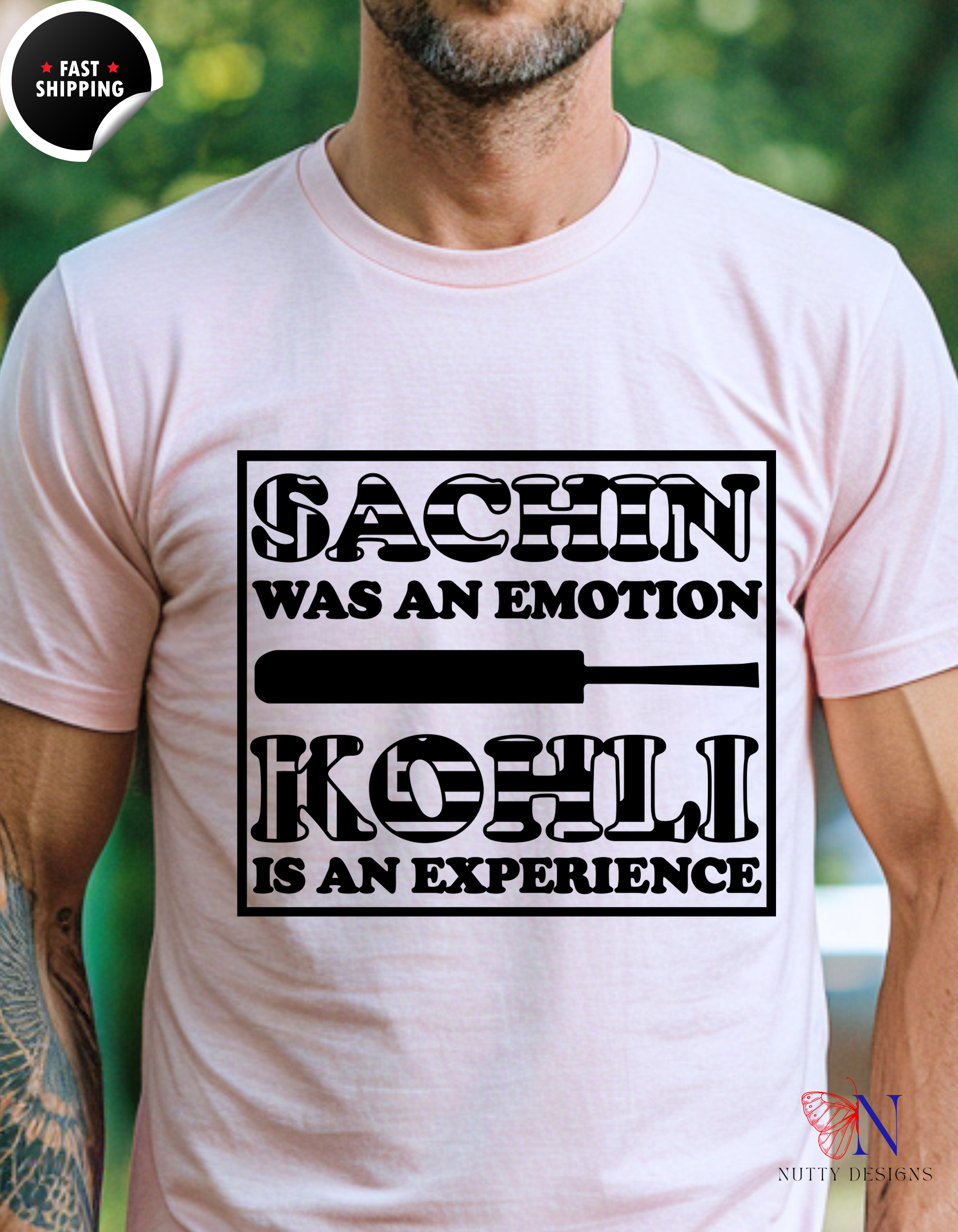 Sachin Was An Emotion, Kholi Is An Experience, unique T-Shirt Product Photo | Nutty Designs