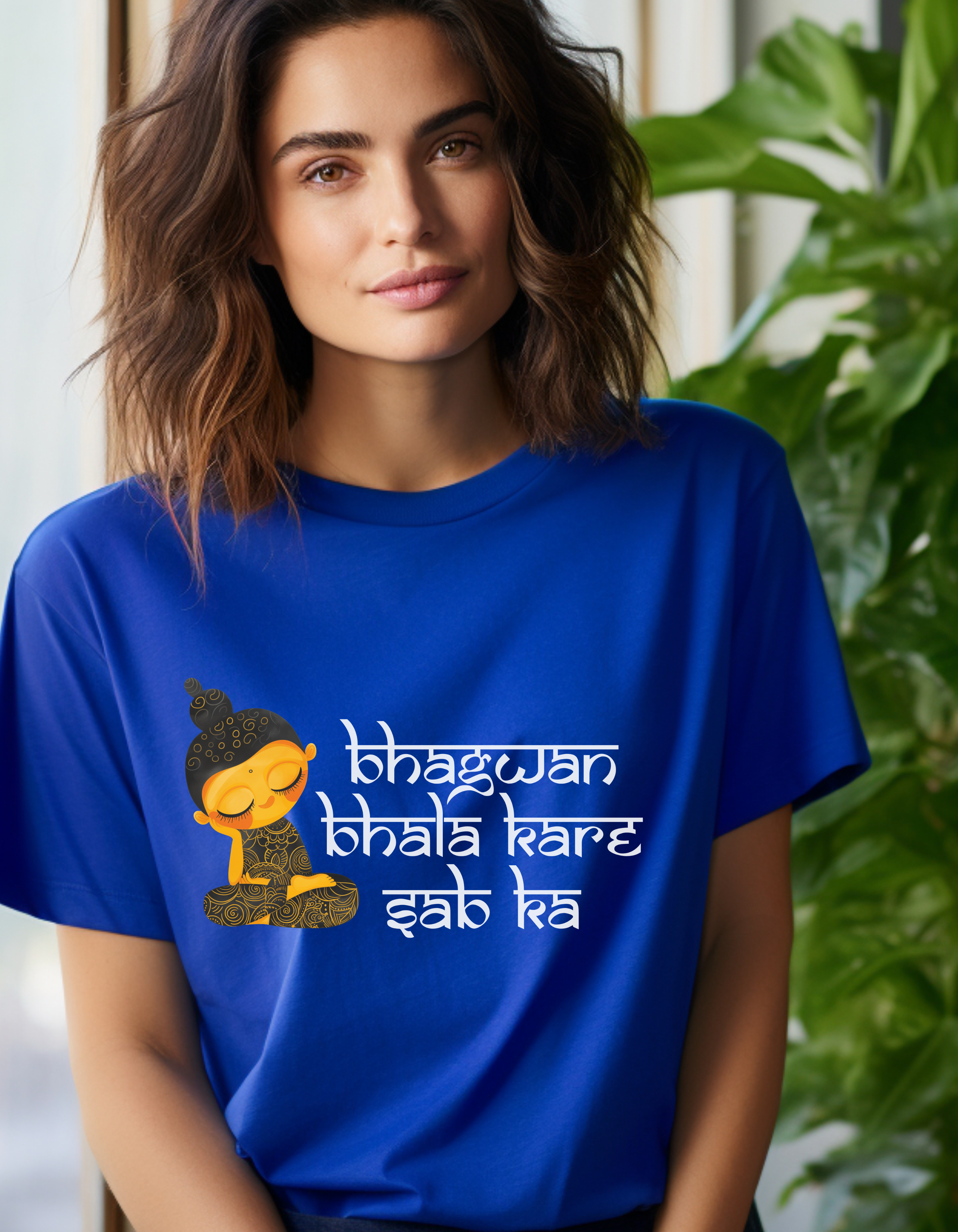 Bhagwan Bhala Kare Sab Ka Hindi Prayer Shirt T-Shirt Lifestyle Mockup | Nutty Designs