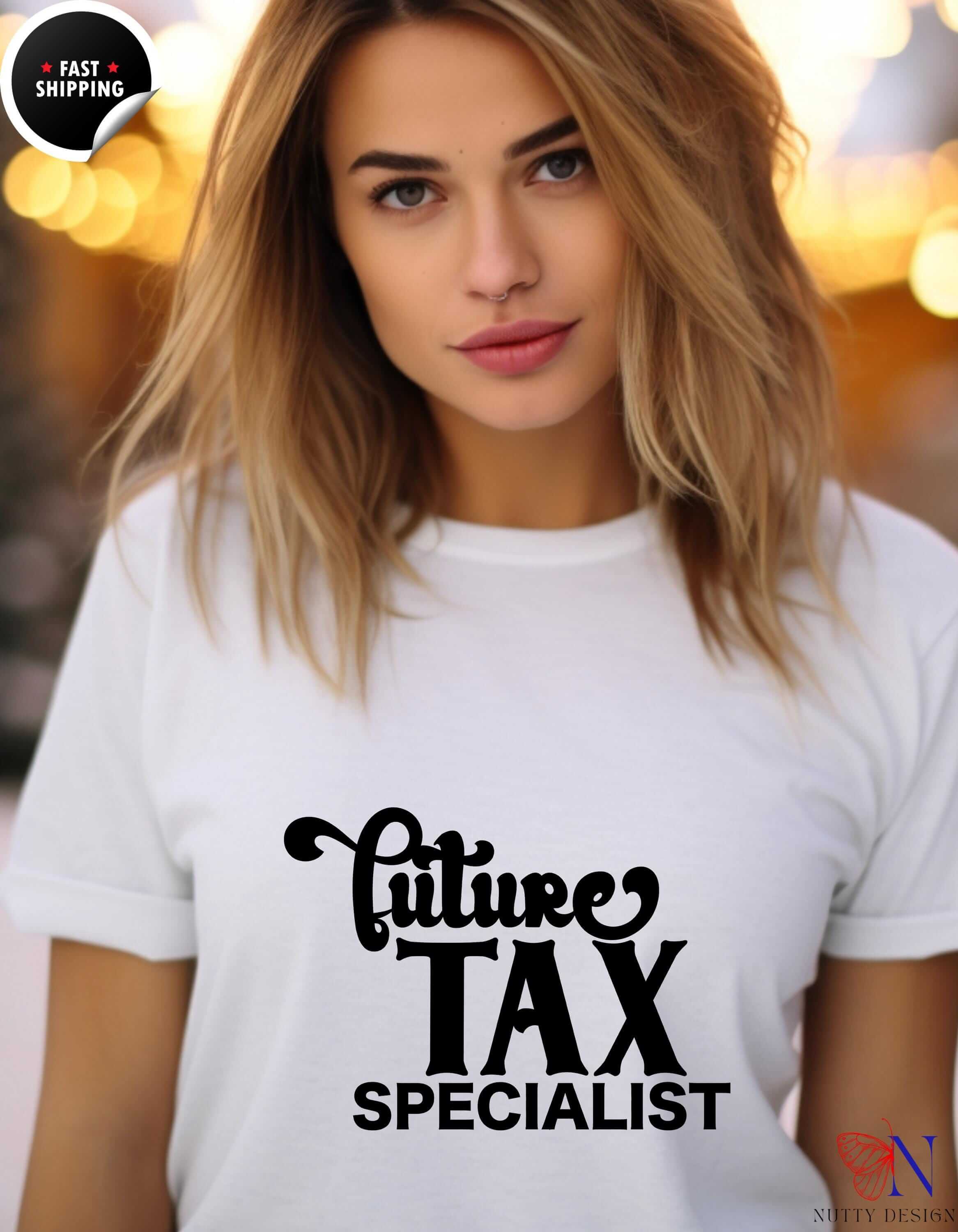 Funny Accountant Tee, Future Tax Specialist T-Shirt | CPA Shirt for Accountants and Tax Professionals, White elephant gift, gift under 20