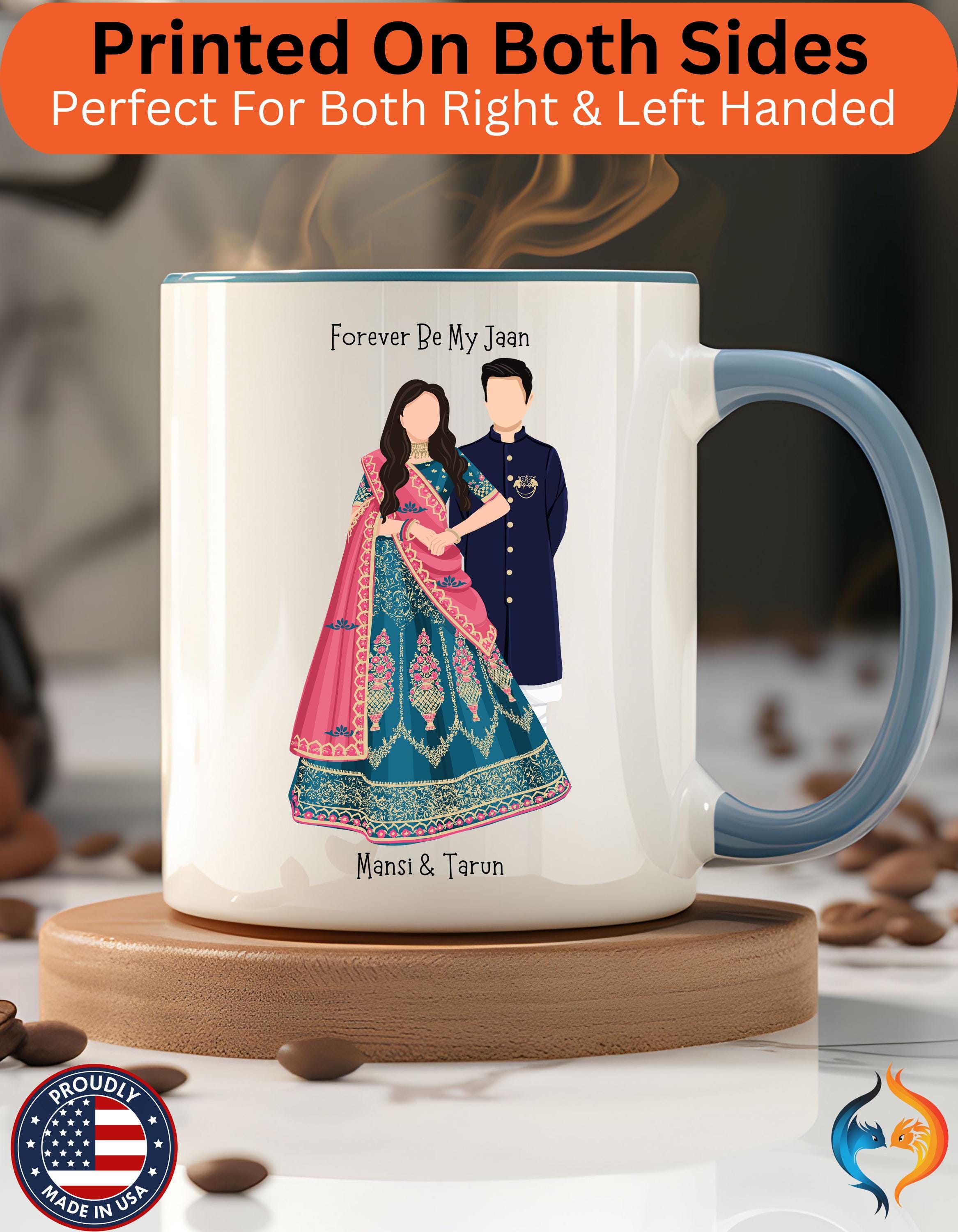 Personalized Mug, Forever Be My Jaan India Desi Couples Accent Cup 11/15oz, Anniversary Wedding Valentines Romantic, V-Day Mug, Couples Gift