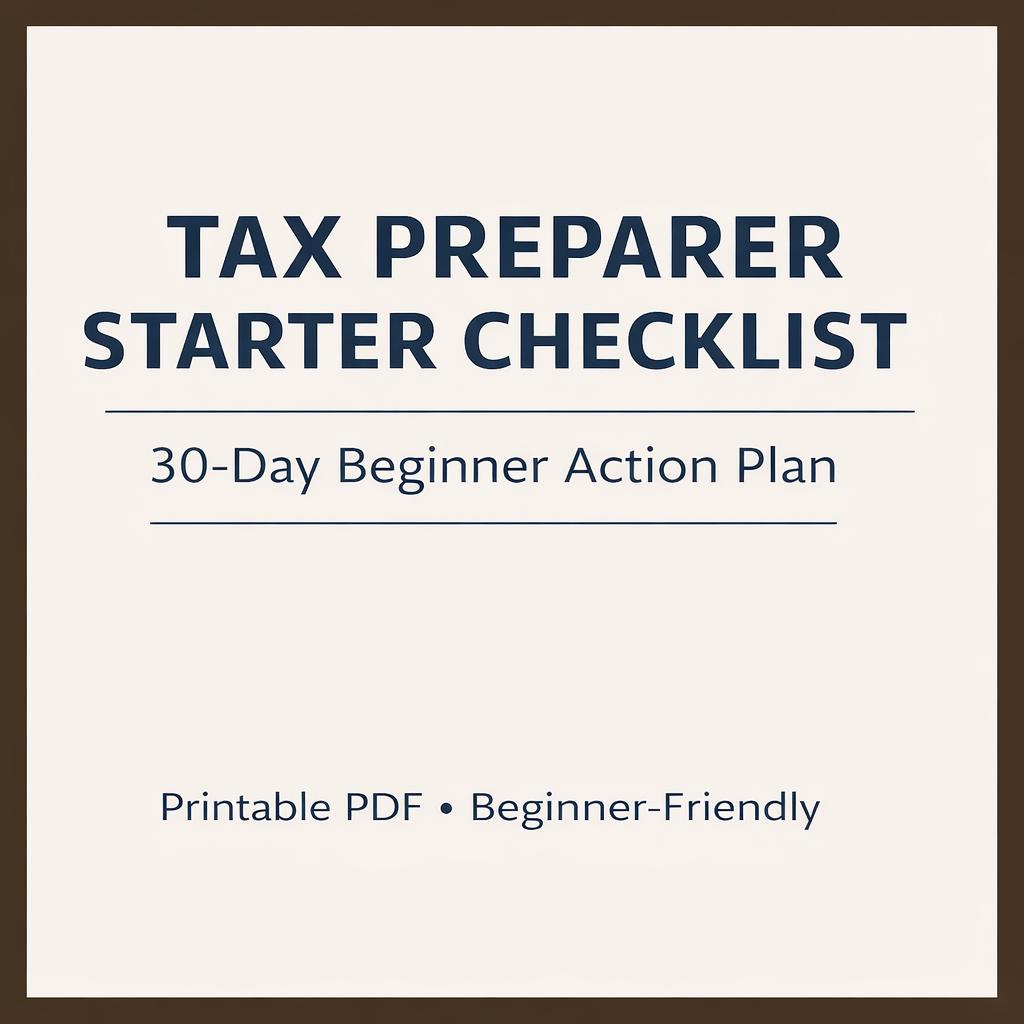 Become Tax Pro / Preparer Starter Checklist | 30-Day Setup Plan Before Your First Client