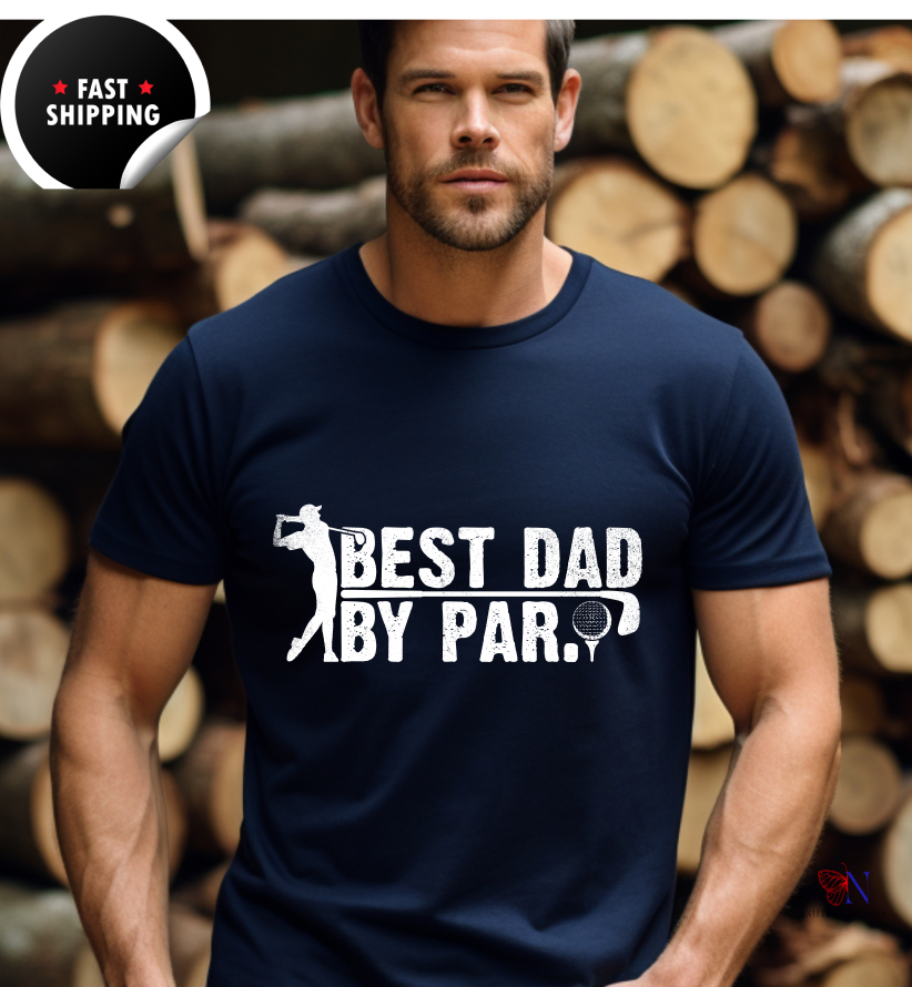 Best Dad by par, Father's Day super proud awesome Dad T-Shirt Lifestyle Mockup | Nutty Designs