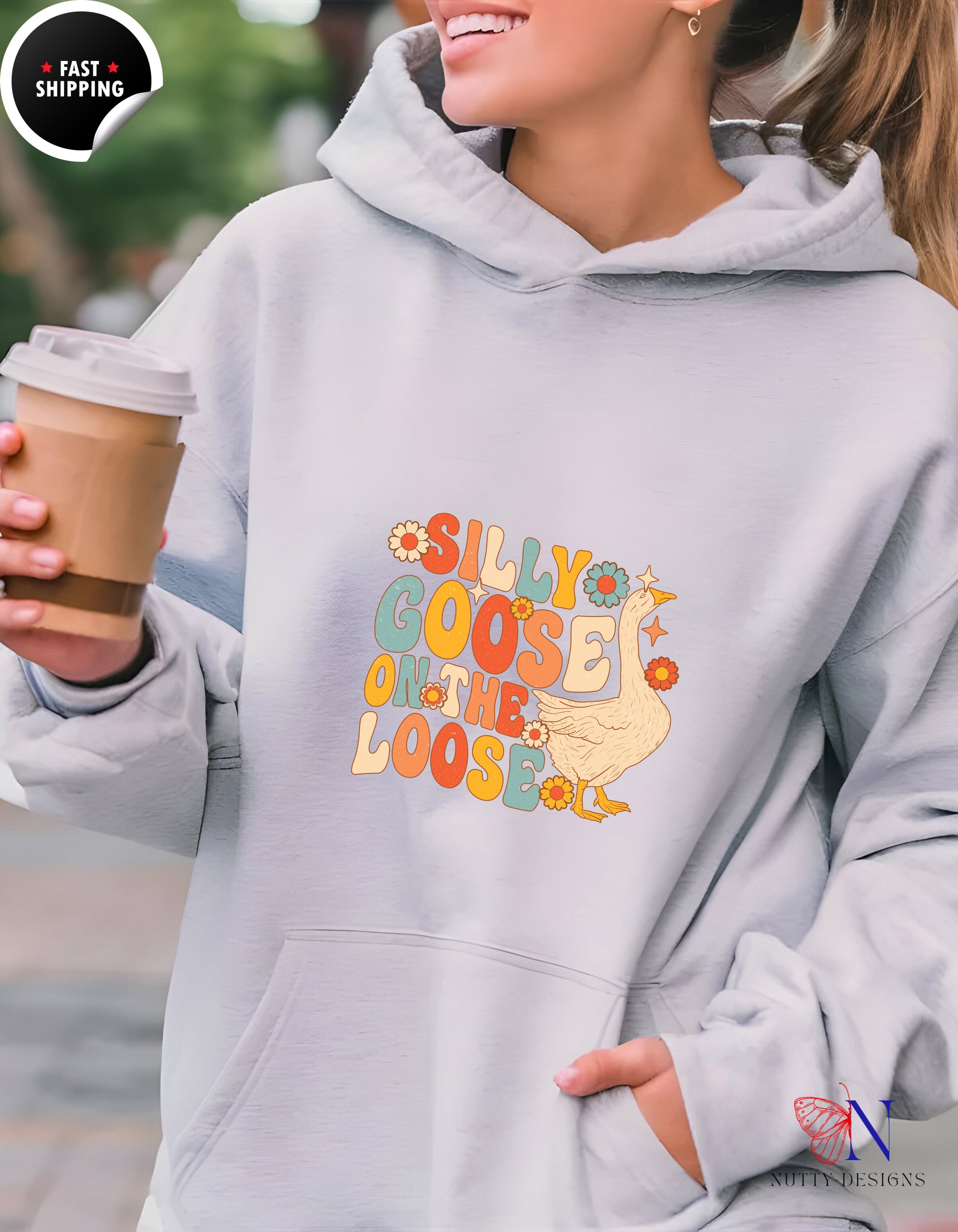 Silly Goose Hoodie - On the Loose Retro Graphic Pullover — view 16