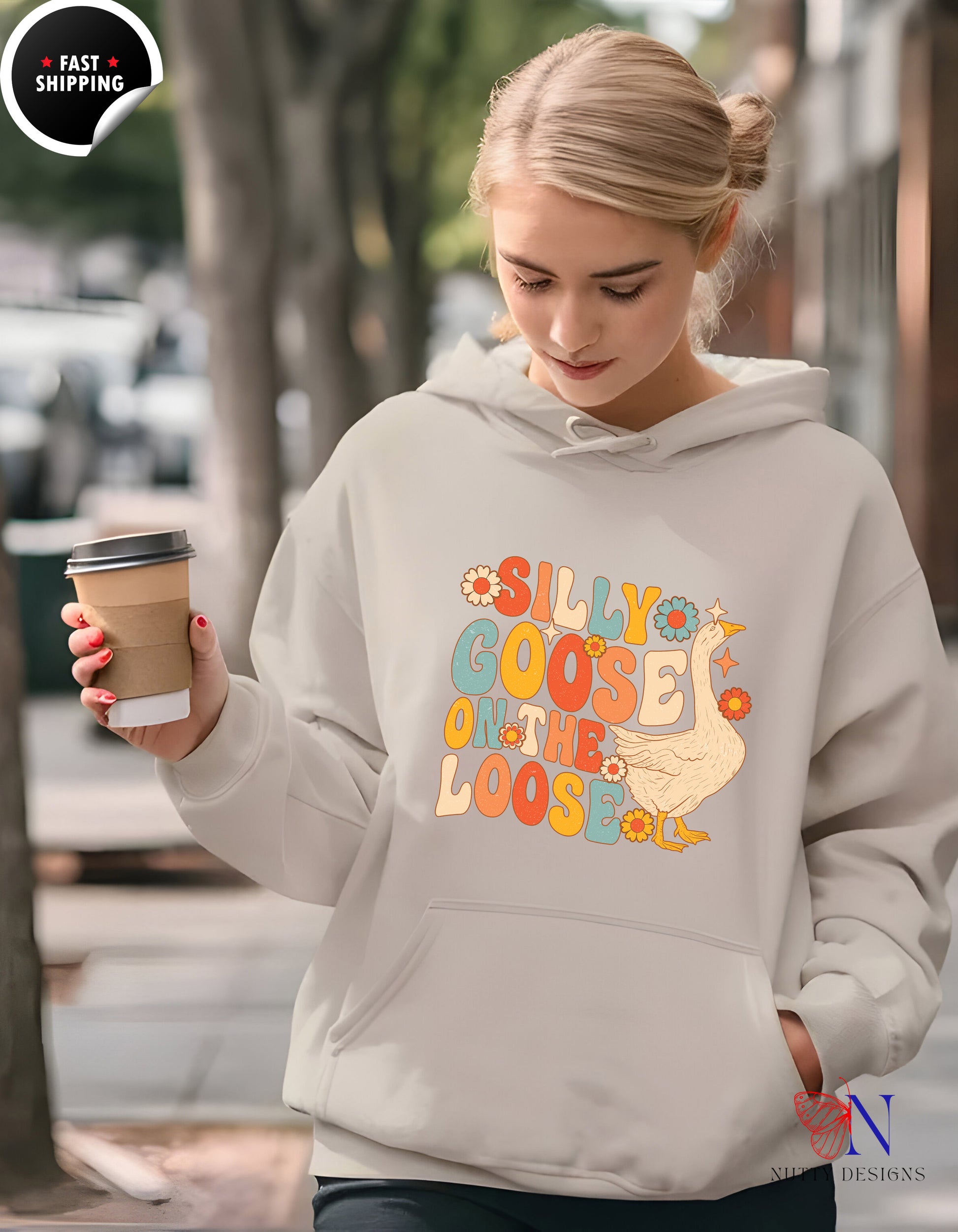 Silly Goose Hoodie - On the Loose Retro Graphic Pullover — view 19