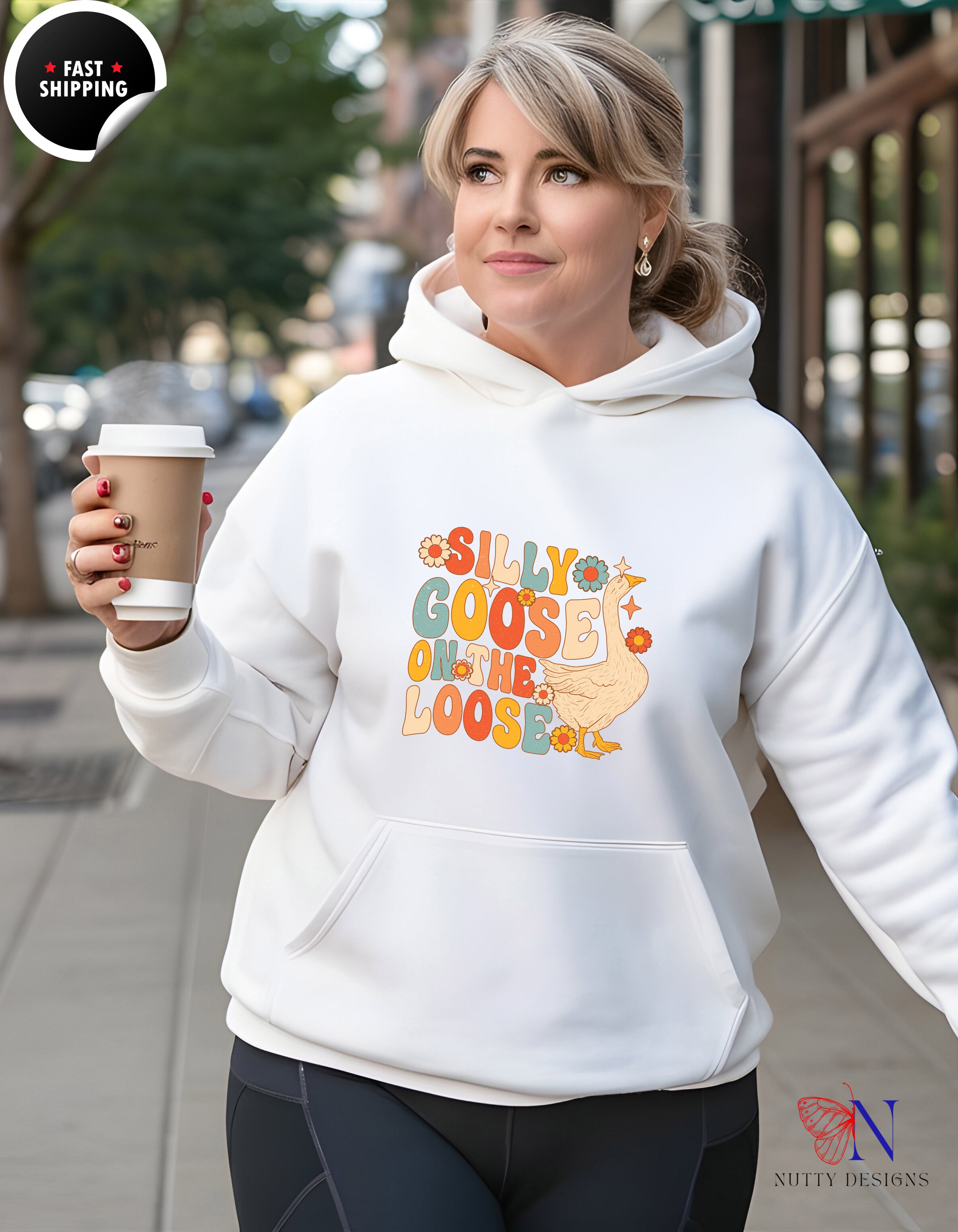 Silly Goose Hoodie - On the Loose Retro Graphic Pullover — view 21