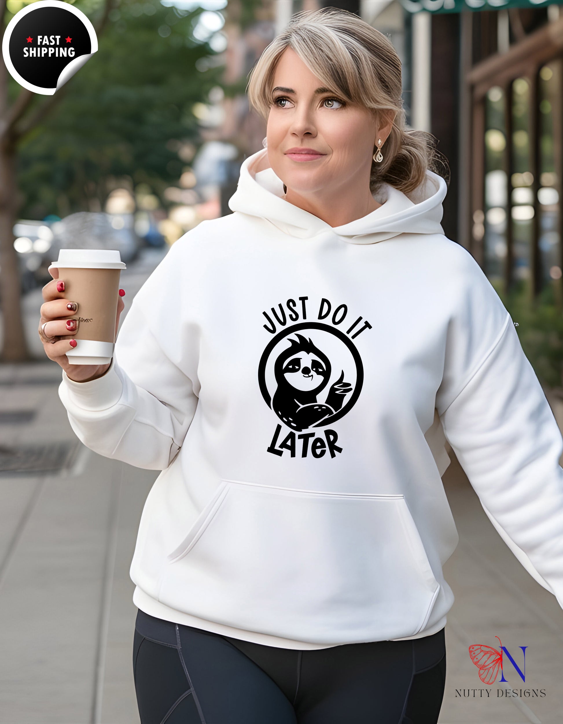 Just Do It Later Sloth Hoodie - Funny Lazy Graphic Pullover — view 21