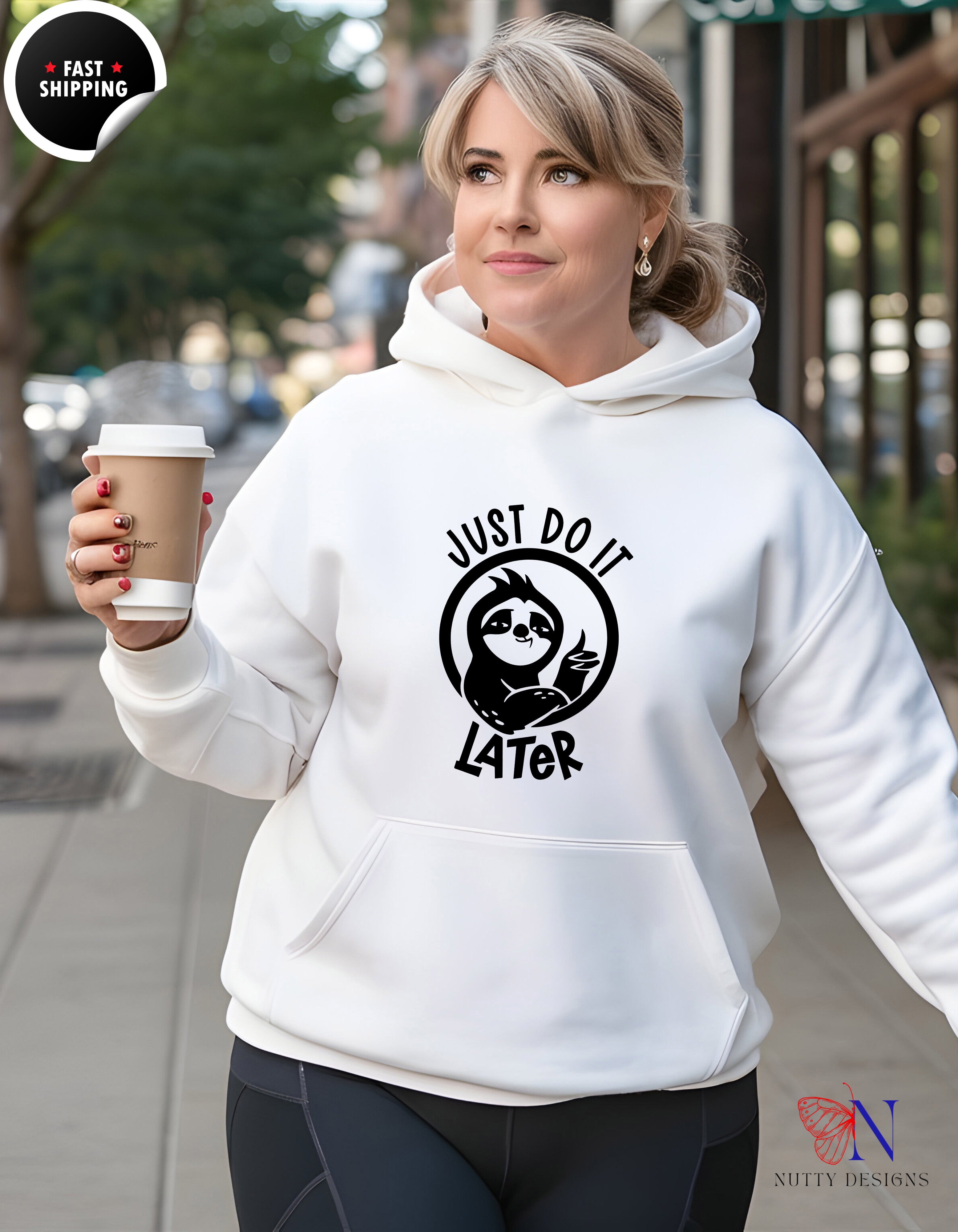 Just Do It Later Sloth Hoodie - Funny Lazy Graphic Pullover — view 21