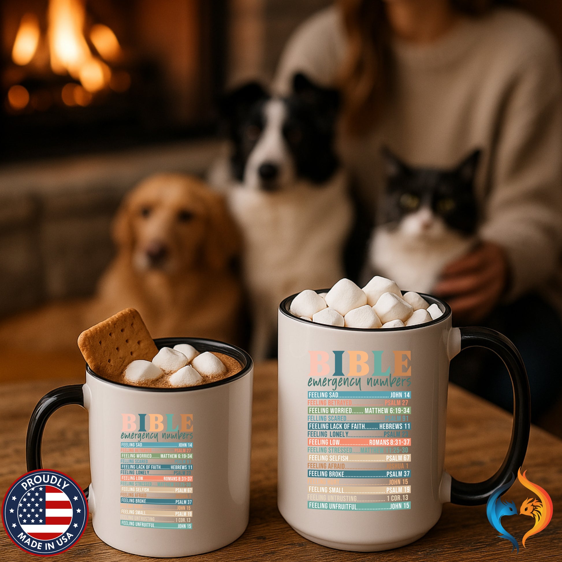 Religious Faith Based Gift, Personalized Mug, Bible Emergenc - Mugs-Double_Black Pet Doubles