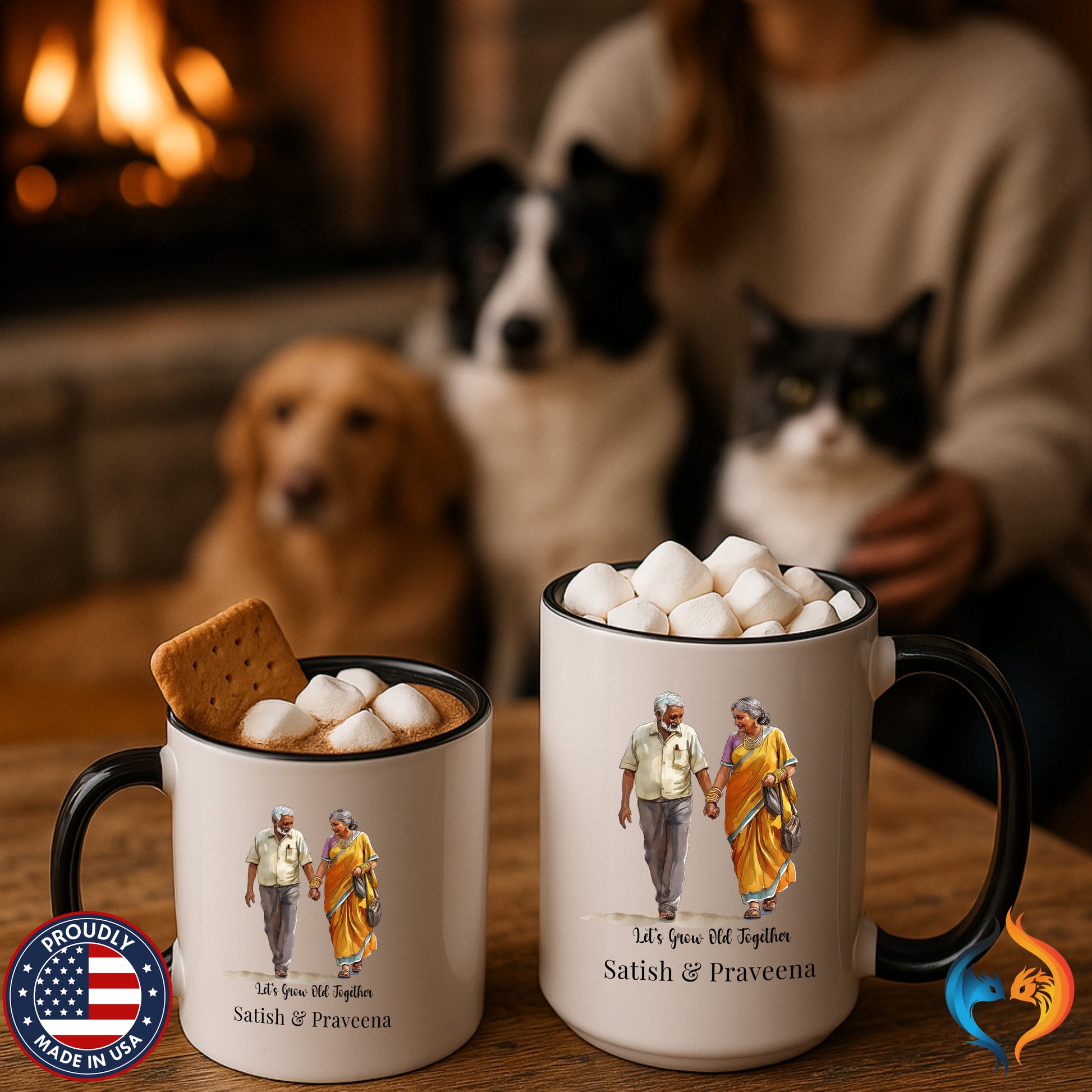 Personalized Indian Couple Mug - Let's Grow Old Together — view 26