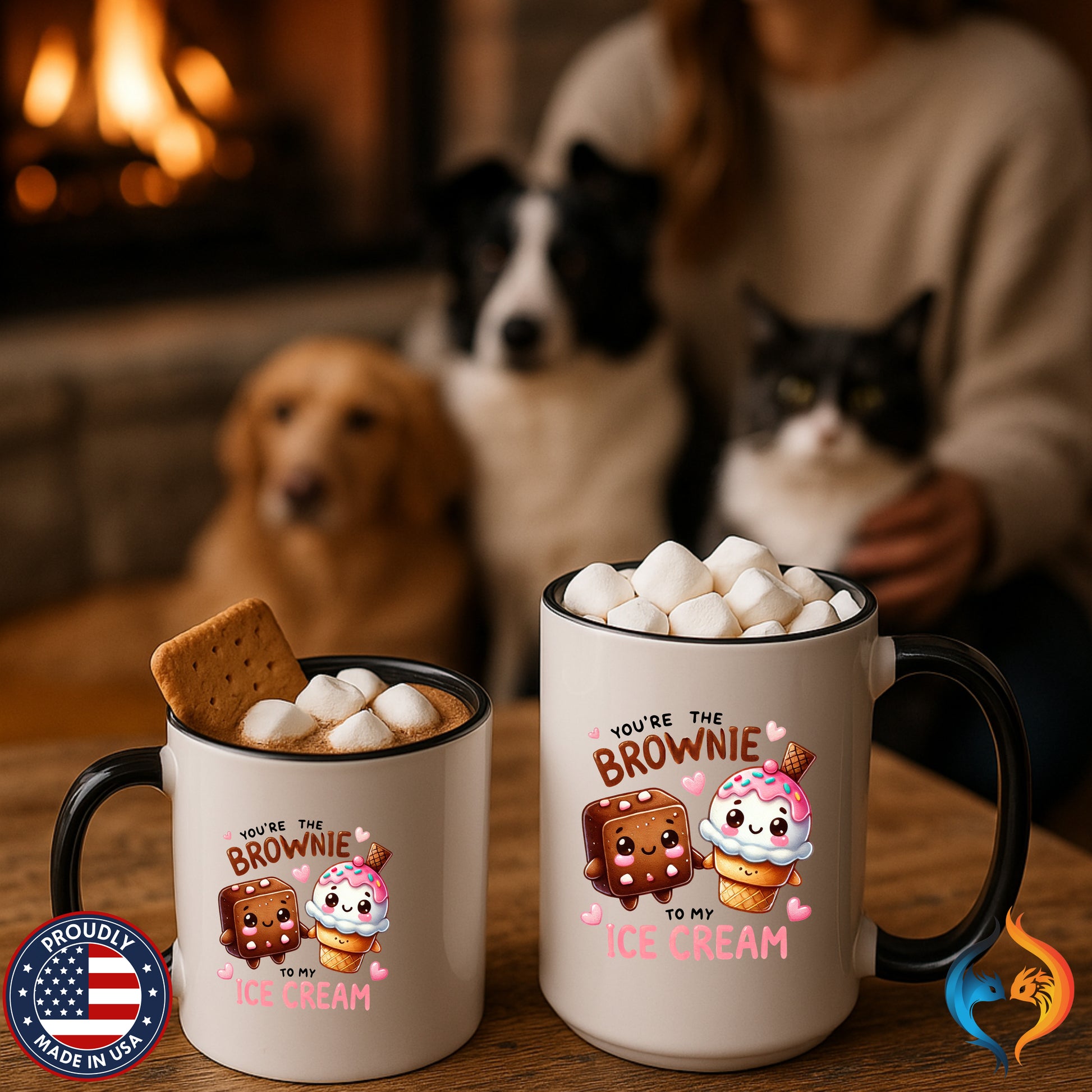 Lick Me Till Ice Cream Mug | , Cute Kawaii Ice Cream Design - Mugs-Double_Black Pet Doubles