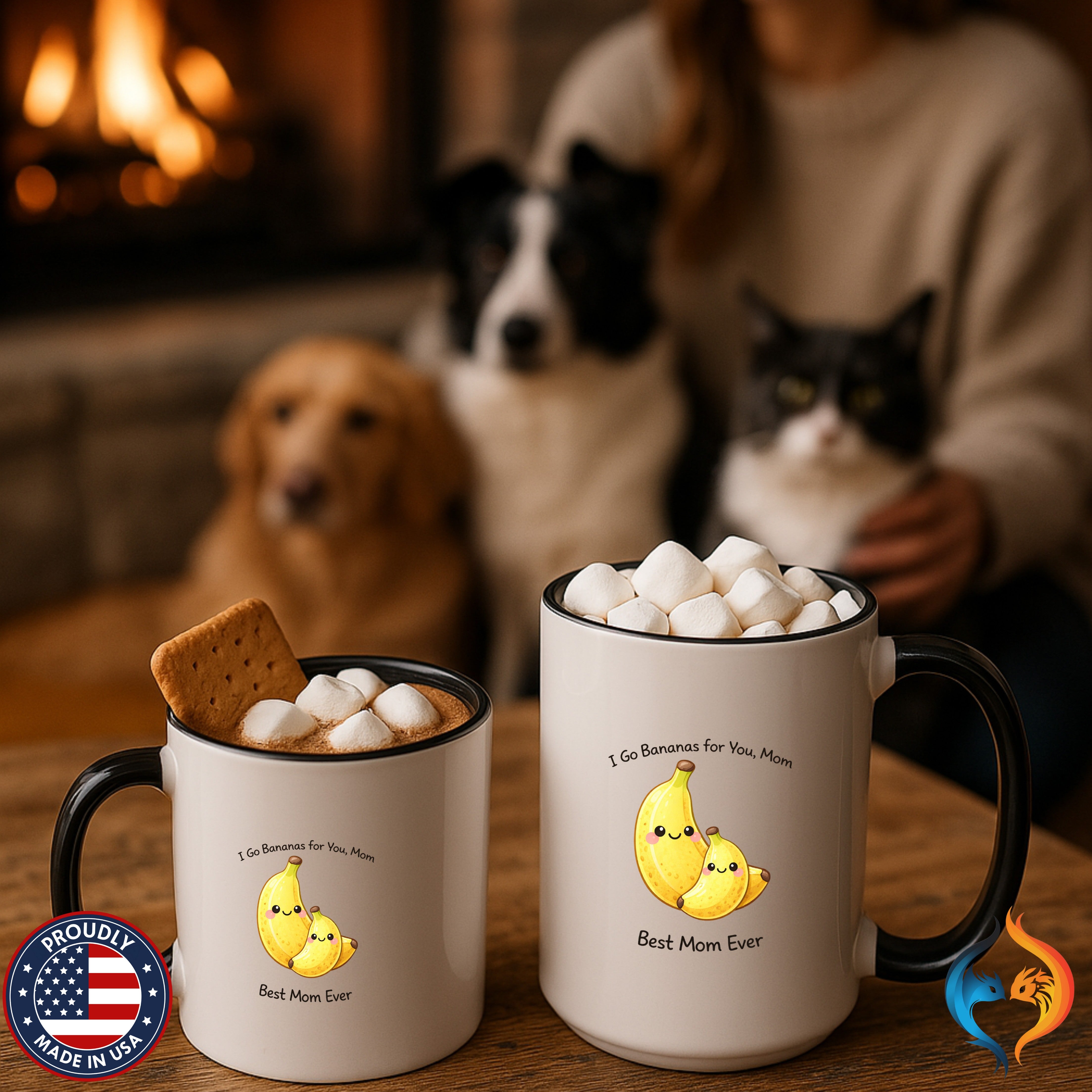 I Go Bananas For You Mom Best Mom Ever coffee mug duo mockup - Mother's Day gift